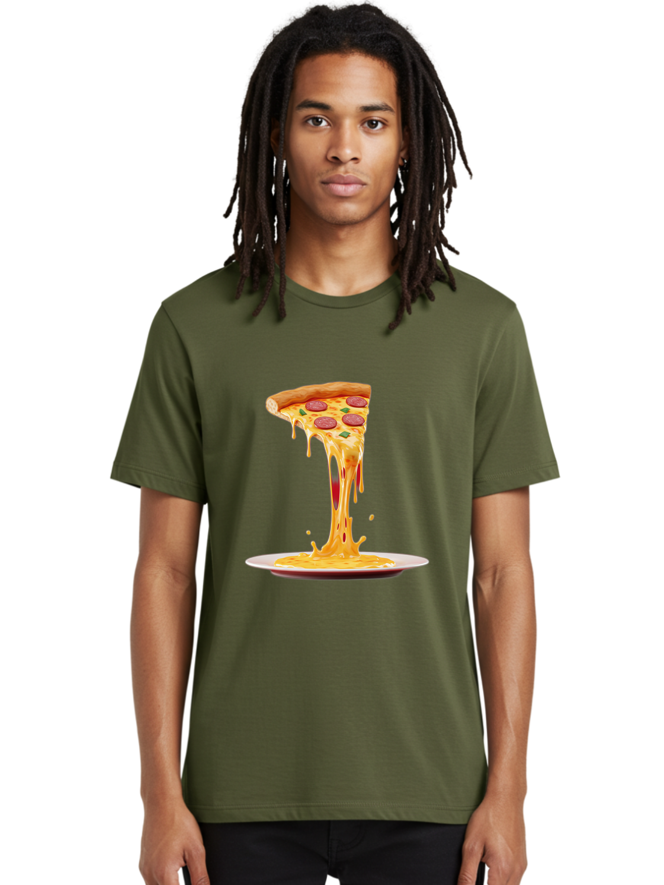 Pepperoni-Pizza-Slice-8 Men'S Graphic Tee, 100% Cotton, Comfortable Casual Summer Wear, Machine Washable, Cheesy Pizza Slice, Pepperoni Pizza, Melted Mozzarella, Cheesy Goodness, Pizza Toppings, Savory Delight, Italian Cuisine, Bac240