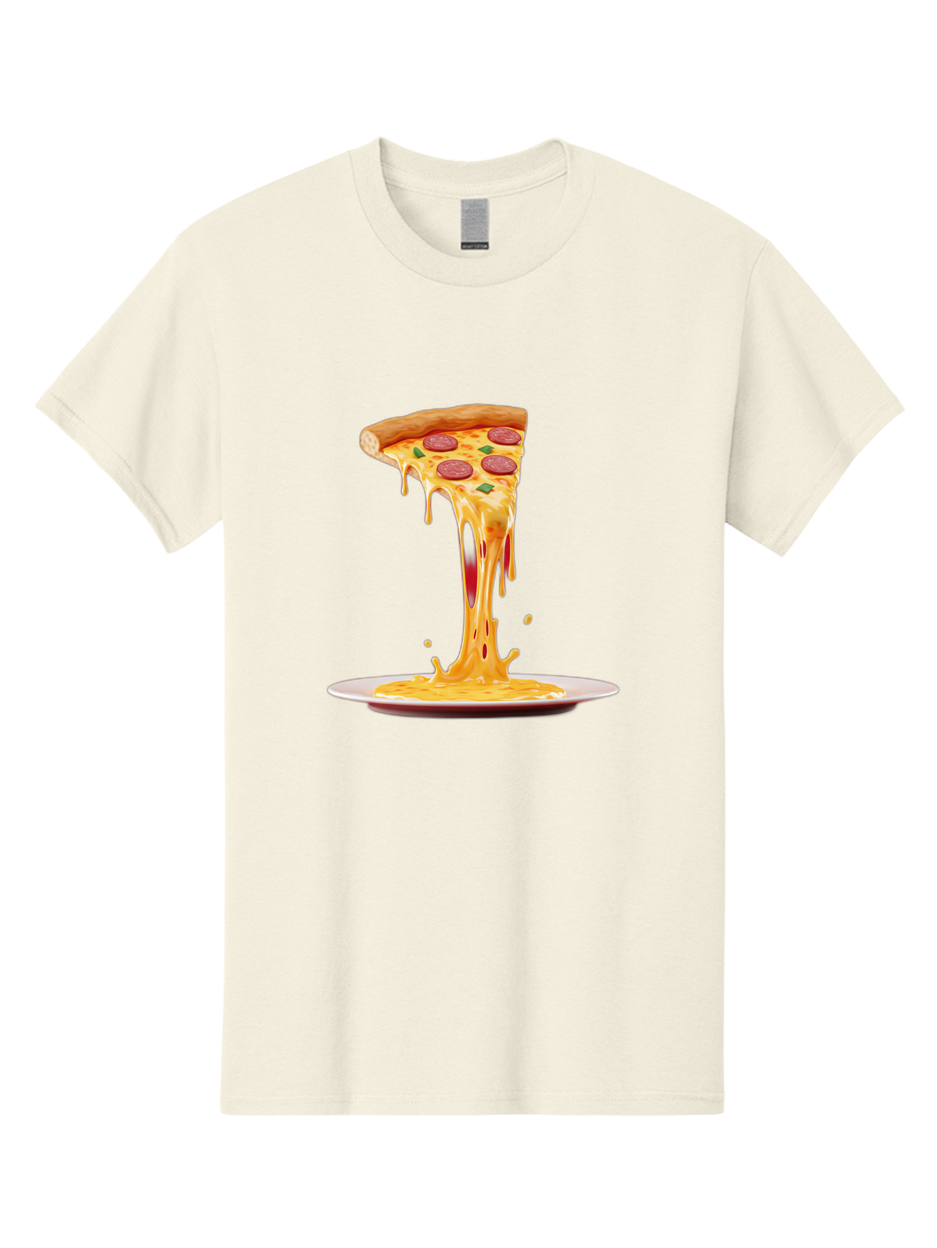 Pepperoni-Pizza-Slice-8 Men'S Graphic Tee, 100% Cotton, Comfortable Casual Summer Wear, Machine Washable, Cheesy Pizza Slice, Pepperoni Pizza, Melted Mozzarella, Cheesy Goodness, Pizza Toppings, Savory Delight, Italian Cuisine, Bac240
