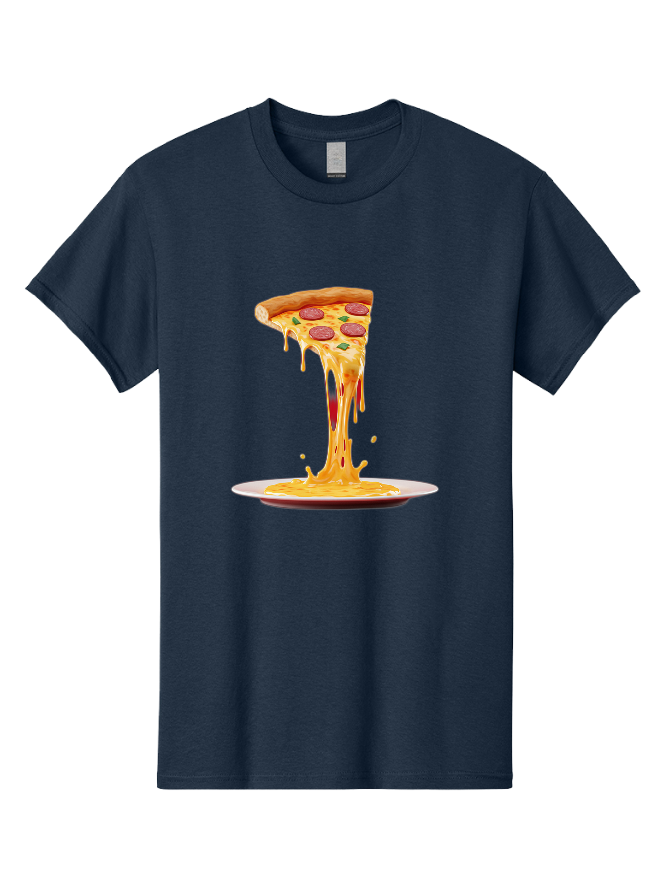 Pepperoni-Pizza-Slice-8 Men'S Graphic Tee, 100% Cotton, Comfortable Casual Summer Wear, Machine Washable, Cheesy Pizza Slice, Pepperoni Pizza, Melted Mozzarella, Cheesy Goodness, Pizza Toppings, Savory Delight, Italian Cuisine, Bac240