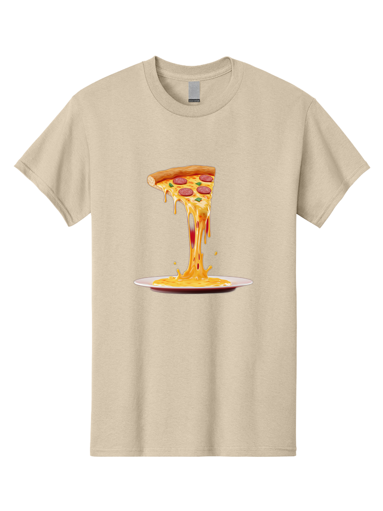Pepperoni-Pizza-Slice-8 Men'S Graphic Tee, 100% Cotton, Comfortable Casual Summer Wear, Machine Washable, Cheesy Pizza Slice, Pepperoni Pizza, Melted Mozzarella, Cheesy Goodness, Pizza Toppings, Savory Delight, Italian Cuisine, Bac240