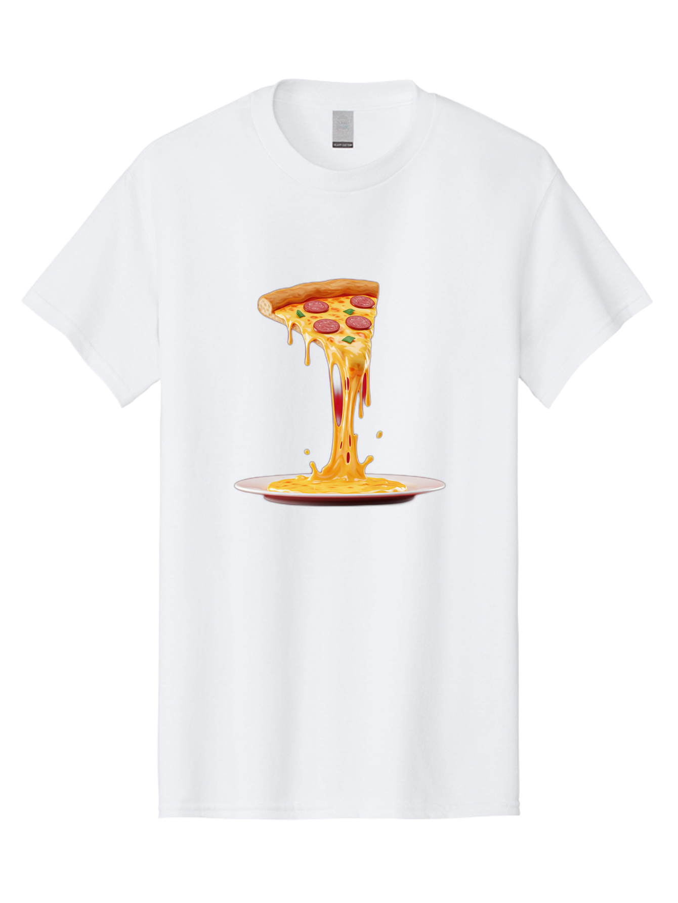 Pepperoni-Pizza-Slice-8 Men'S Graphic Tee, 100% Cotton, Comfortable Casual Summer Wear, Machine Washable, Cheesy Pizza Slice, Pepperoni Pizza, Melted Mozzarella, Cheesy Goodness, Pizza Toppings, Savory Delight, Italian Cuisine, Bac240