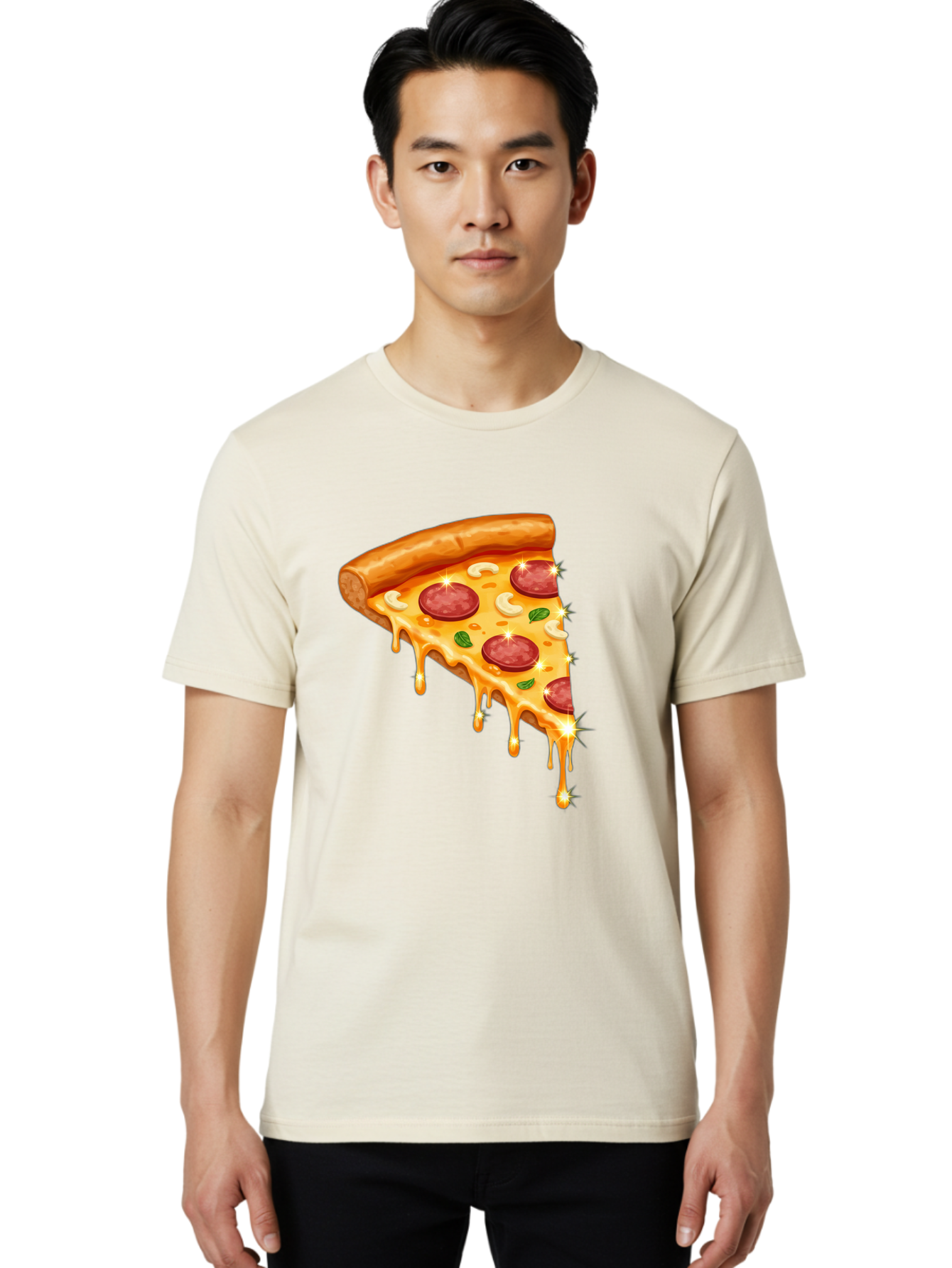 Pepperoni-Pizza-Slice-9 Men'S Graphic Tee, 100% Cotton, Comfortable Casual Summer Wear, Machine Washable, Pepperoni Pizza, Cheesy Goodness, Melted Cheese, Savory Toppings, Italian Cuisine, Pizza Slice, Foodie Delights, Gourmet Pizza Bac241