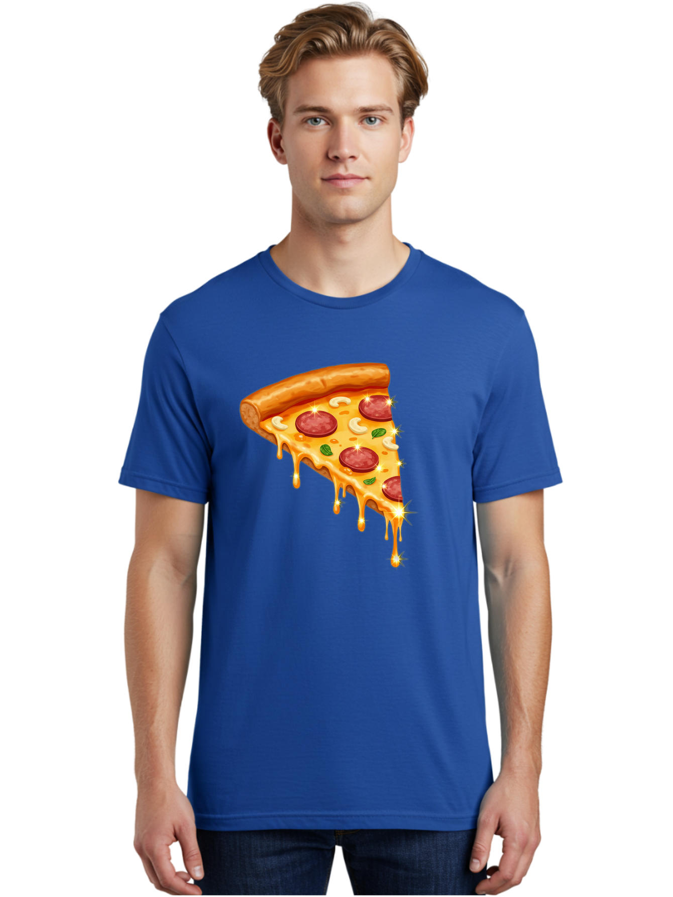 Pepperoni-Pizza-Slice-9 Men'S Graphic Tee, 100% Cotton, Comfortable Casual Summer Wear, Machine Washable, Pepperoni Pizza, Cheesy Goodness, Melted Cheese, Savory Toppings, Italian Cuisine, Pizza Slice, Foodie Delights, Gourmet Pizza Bac241