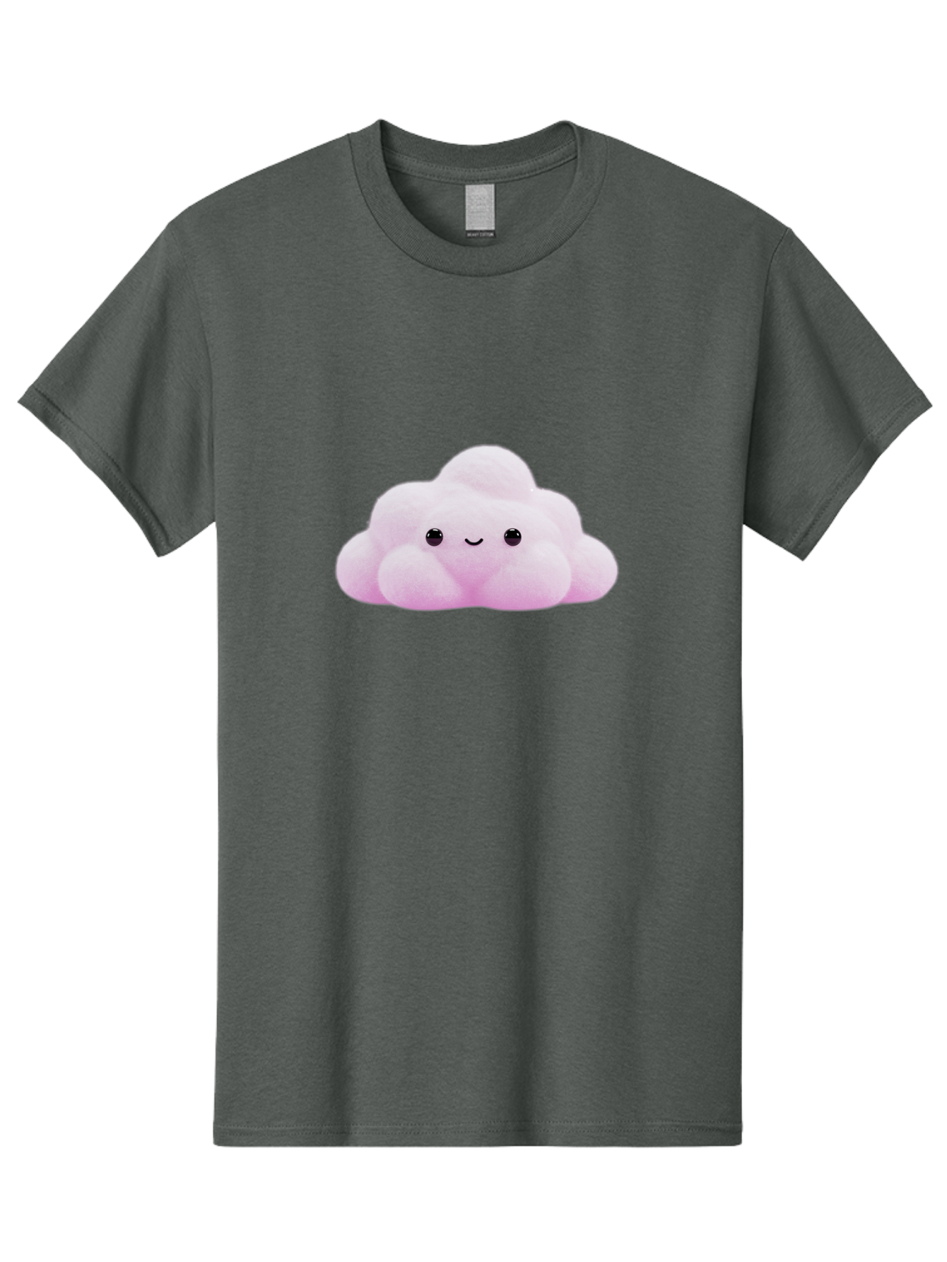 Pink-Pastel-Cloud Men'S Graphic Tee, 100% Cotton, Comfortable Casual Summer Wear, Machine Washable, Soft Pink Cloud, Cute Plush Toy, Smiling Face, Fluffy Texture, Adorable Design, Kawaii Character, Pastel Colors, Soft Toy, Cuddly Friend Bac253