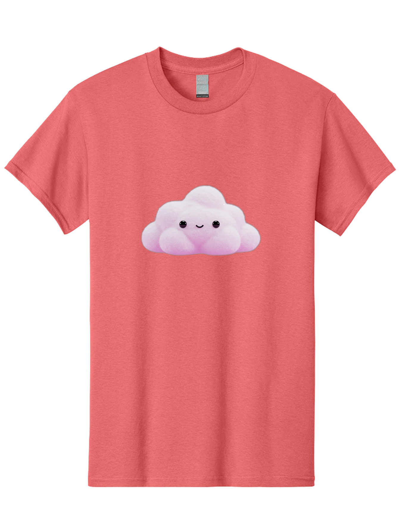 Pink-Pastel-Cloud Men'S Graphic Tee, 100% Cotton, Comfortable Casual Summer Wear, Machine Washable, Soft Pink Cloud, Cute Plush Toy, Smiling Face, Fluffy Texture, Adorable Design, Kawaii Character, Pastel Colors, Soft Toy, Cuddly Friend Bac253