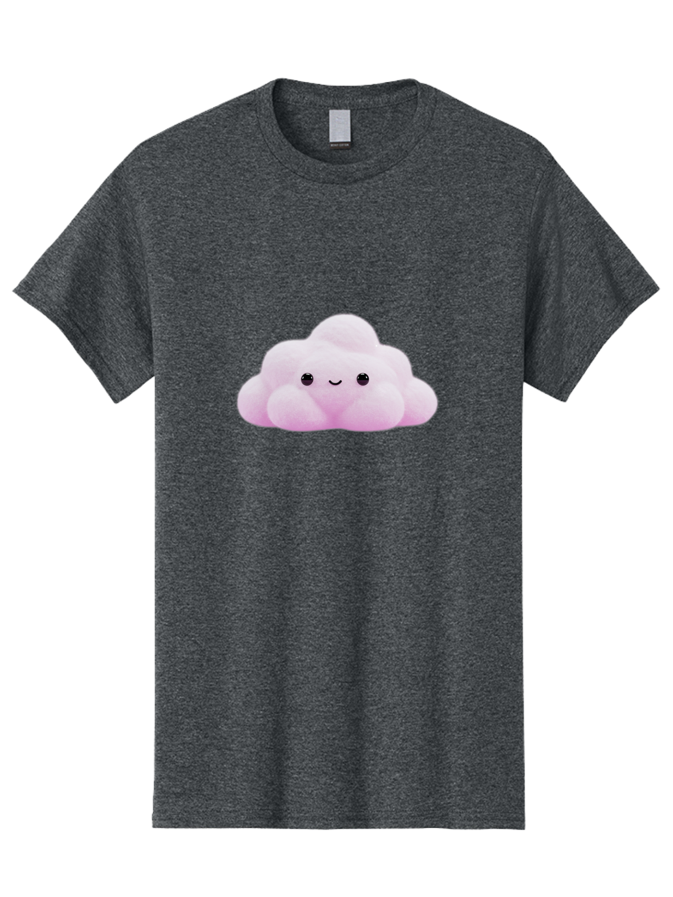 Pink-Pastel-Cloud Men'S Graphic Tee, 100% Cotton, Comfortable Casual Summer Wear, Machine Washable, Soft Pink Cloud, Cute Plush Toy, Smiling Face, Fluffy Texture, Adorable Design, Kawaii Character, Pastel Colors, Soft Toy, Cuddly Friend Bac253
