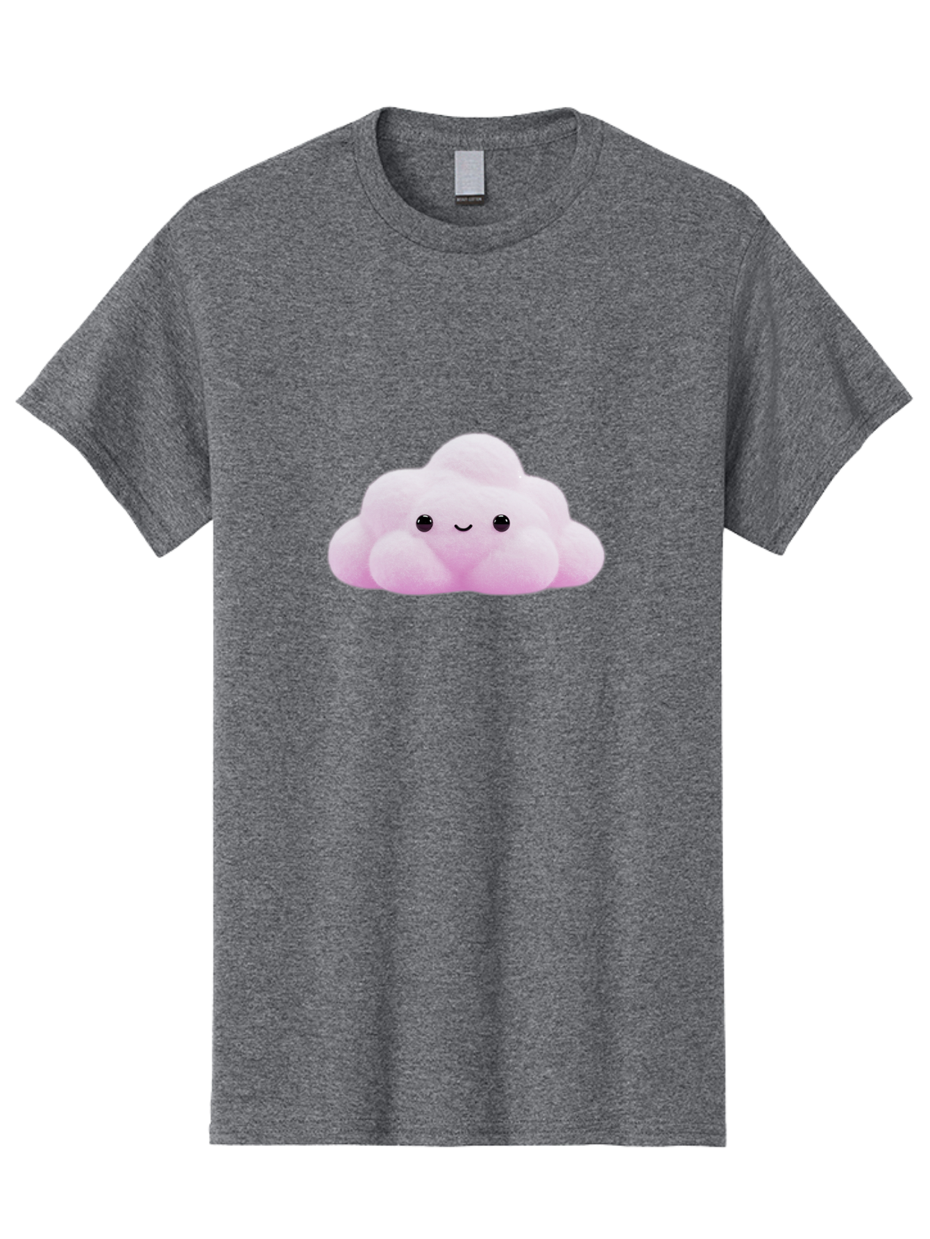 Pink-Pastel-Cloud Men'S Graphic Tee, 100% Cotton, Comfortable Casual Summer Wear, Machine Washable, Soft Pink Cloud, Cute Plush Toy, Smiling Face, Fluffy Texture, Adorable Design, Kawaii Character, Pastel Colors, Soft Toy, Cuddly Friend Bac253
