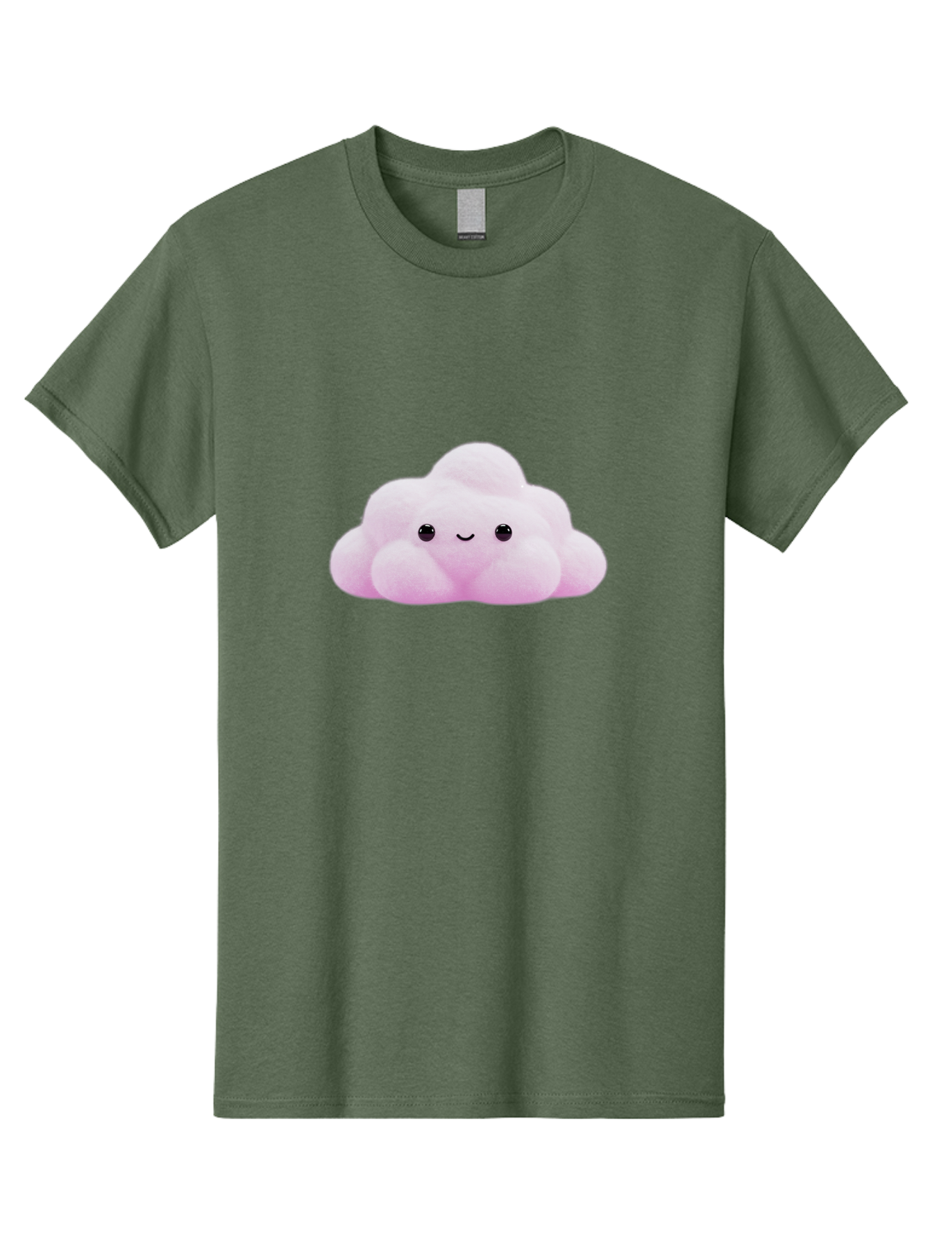 Pink-Pastel-Cloud Men'S Graphic Tee, 100% Cotton, Comfortable Casual Summer Wear, Machine Washable, Soft Pink Cloud, Cute Plush Toy, Smiling Face, Fluffy Texture, Adorable Design, Kawaii Character, Pastel Colors, Soft Toy, Cuddly Friend Bac253