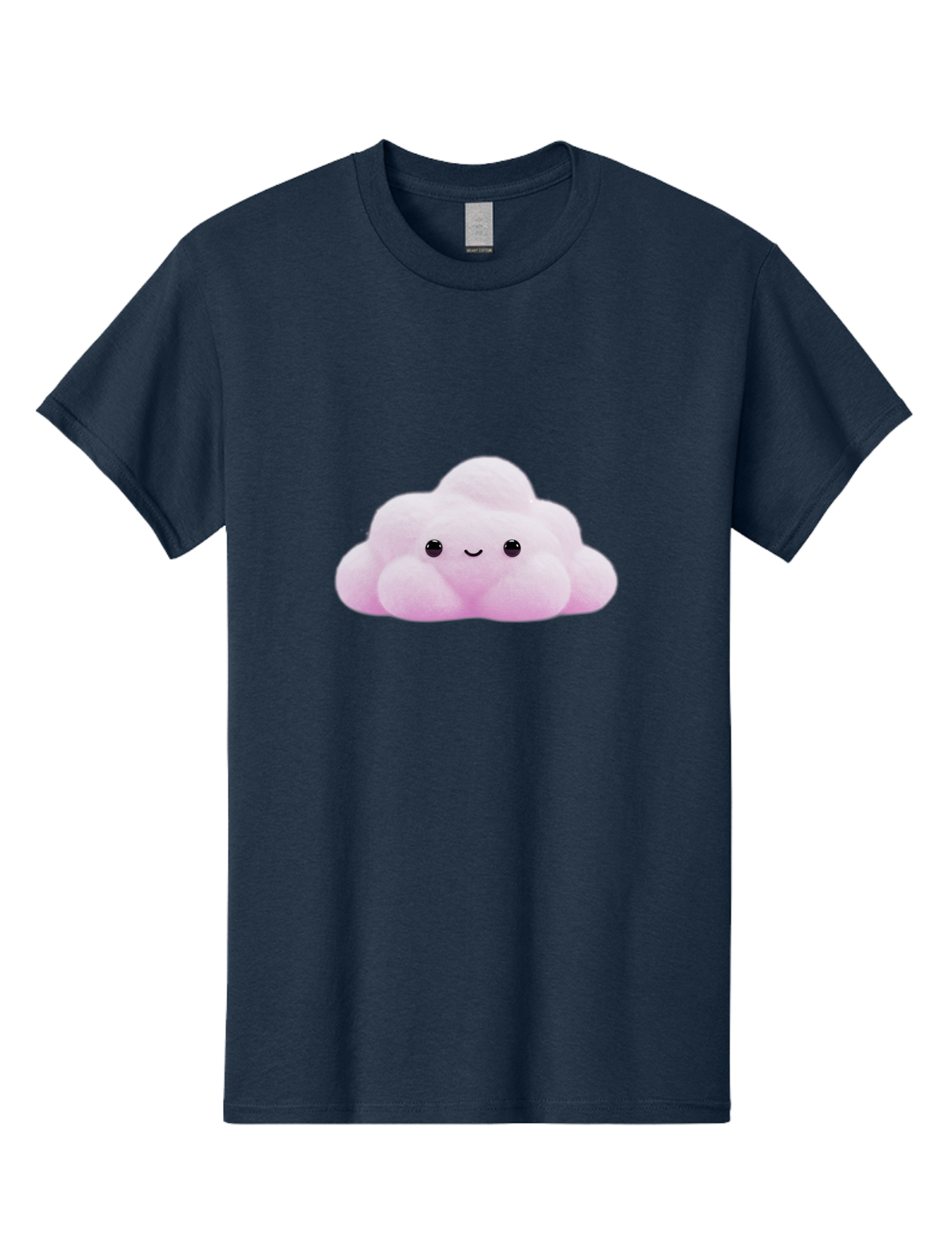 Pink-Pastel-Cloud Men'S Graphic Tee, 100% Cotton, Comfortable Casual Summer Wear, Machine Washable, Soft Pink Cloud, Cute Plush Toy, Smiling Face, Fluffy Texture, Adorable Design, Kawaii Character, Pastel Colors, Soft Toy, Cuddly Friend Bac253