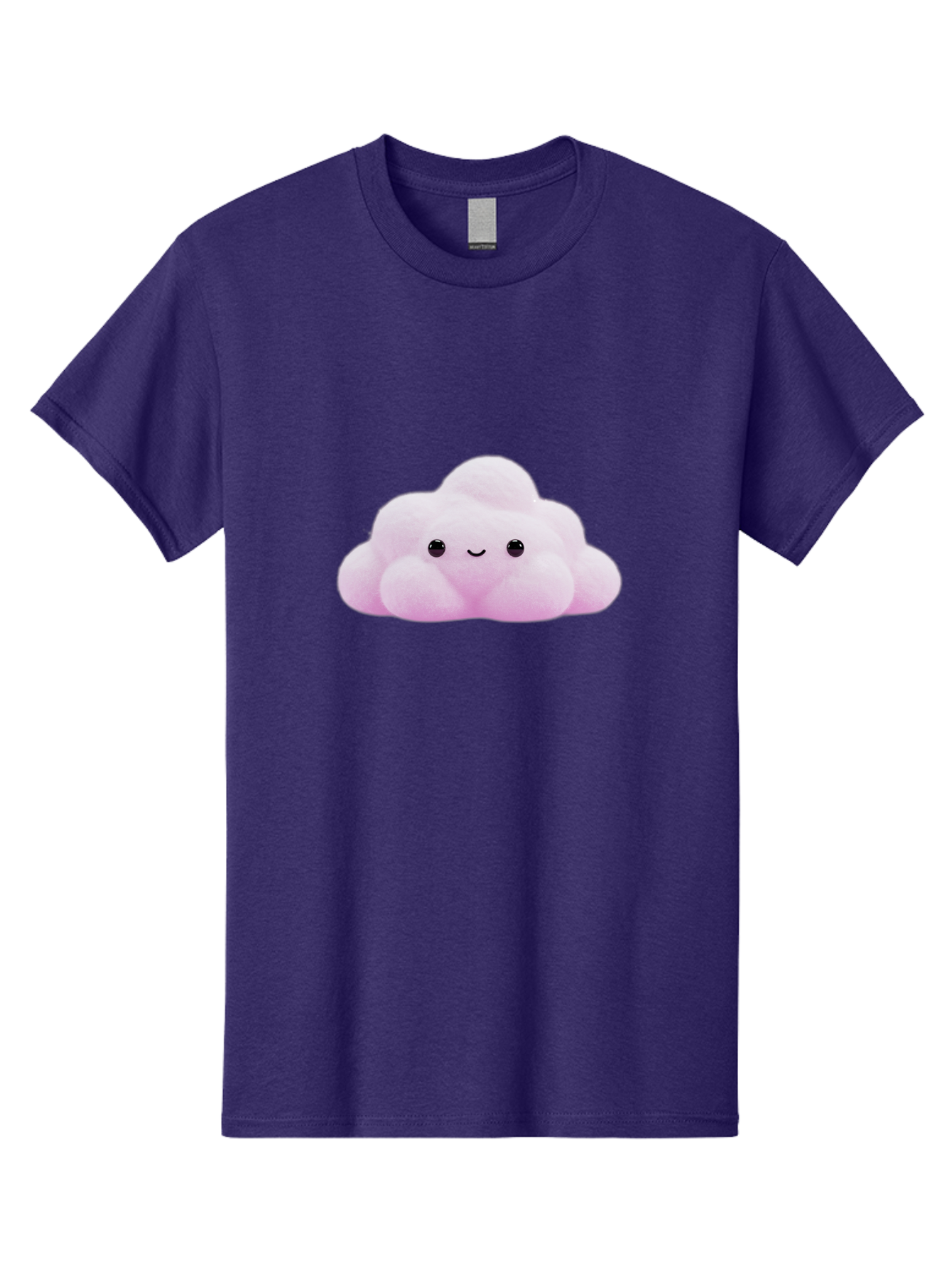 Pink-Pastel-Cloud Men'S Graphic Tee, 100% Cotton, Comfortable Casual Summer Wear, Machine Washable, Soft Pink Cloud, Cute Plush Toy, Smiling Face, Fluffy Texture, Adorable Design, Kawaii Character, Pastel Colors, Soft Toy, Cuddly Friend Bac253
