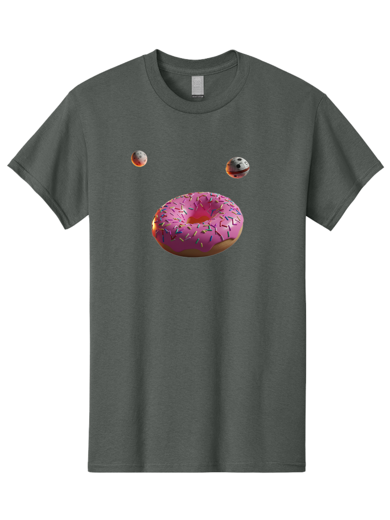 Pink-Sprinkles-Donut Men'S Graphic Tee, 100% Cotton, Comfortable Casual Summer Wear, Machine Washable, Pink Frosted Donut, Sprinkles, Baked Goods, Tasty Treats, Glazed Donuts, Sweet Indulgences, Dessert Delights, Colorful Sweets Bac254