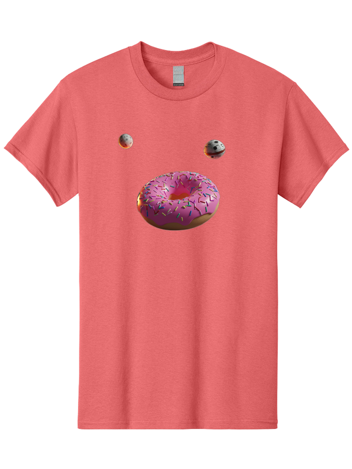 Pink-Sprinkles-Donut Men'S Graphic Tee, 100% Cotton, Comfortable Casual Summer Wear, Machine Washable, Pink Frosted Donut, Sprinkles, Baked Goods, Tasty Treats, Glazed Donuts, Sweet Indulgences, Dessert Delights, Colorful Sweets Bac254