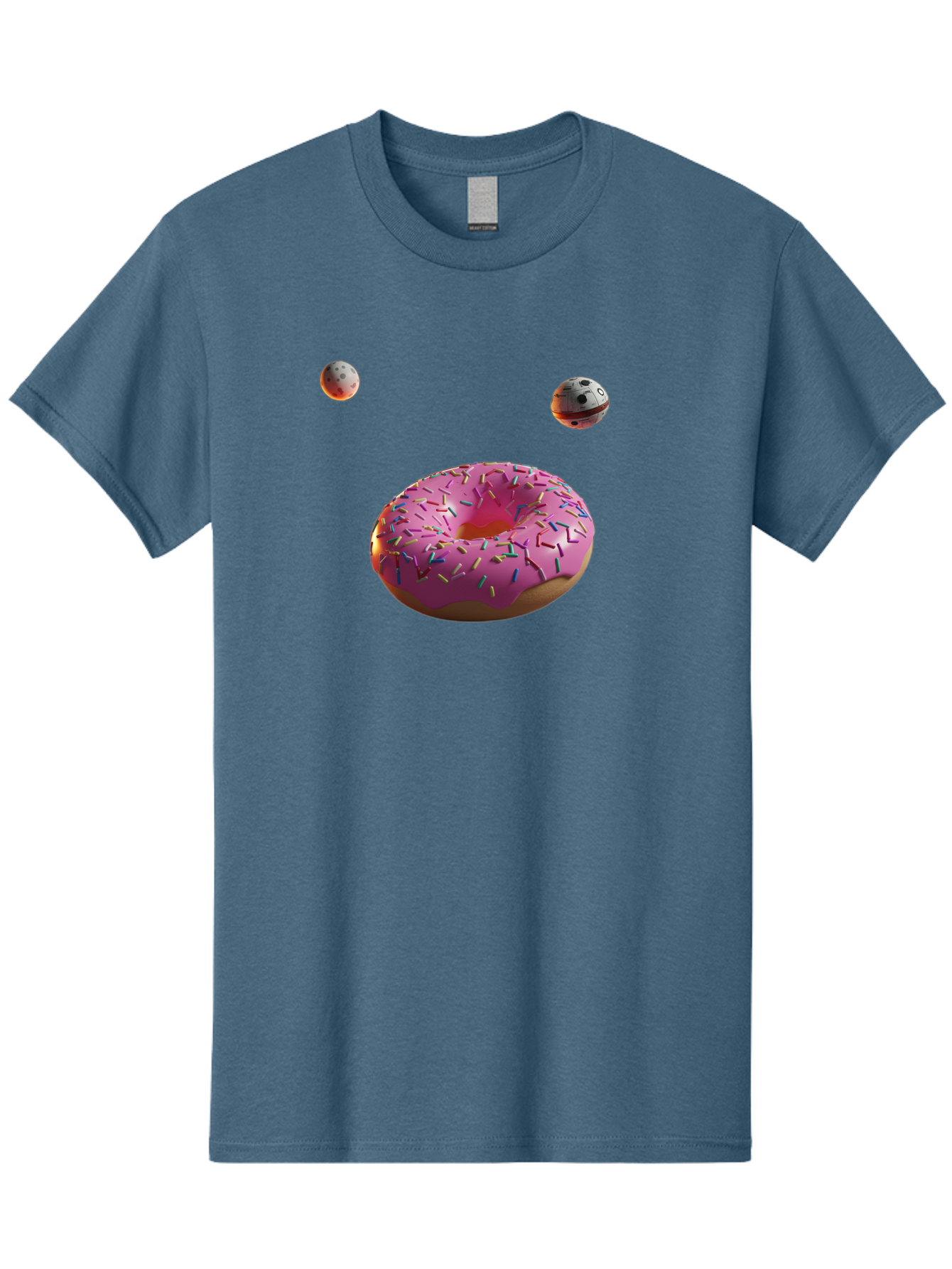 Pink-Sprinkles-Donut Men'S Graphic Tee, 100% Cotton, Comfortable Casual Summer Wear, Machine Washable, Pink Frosted Donut, Sprinkles, Baked Goods, Tasty Treats, Glazed Donuts, Sweet Indulgences, Dessert Delights, Colorful Sweets Bac254