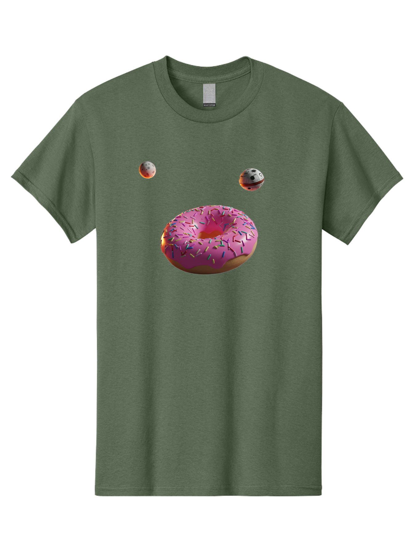 Pink-Sprinkles-Donut Men'S Graphic Tee, 100% Cotton, Comfortable Casual Summer Wear, Machine Washable, Pink Frosted Donut, Sprinkles, Baked Goods, Tasty Treats, Glazed Donuts, Sweet Indulgences, Dessert Delights, Colorful Sweets Bac254