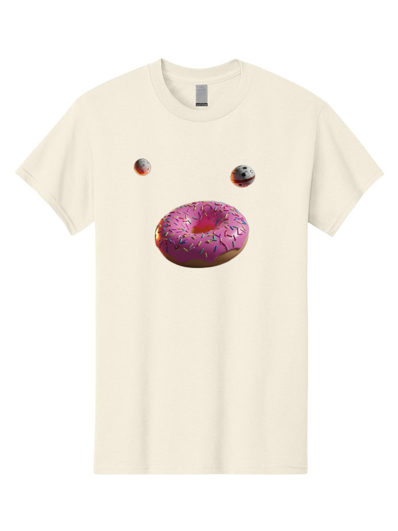 Pink-Sprinkles-Donut Men'S Graphic Tee, 100% Cotton, Comfortable Casual Summer Wear, Machine Washable, Pink Frosted Donut, Sprinkles, Baked Goods, Tasty Treats, Glazed Donuts, Sweet Indulgences, Dessert Delights, Colorful Sweets Bac254