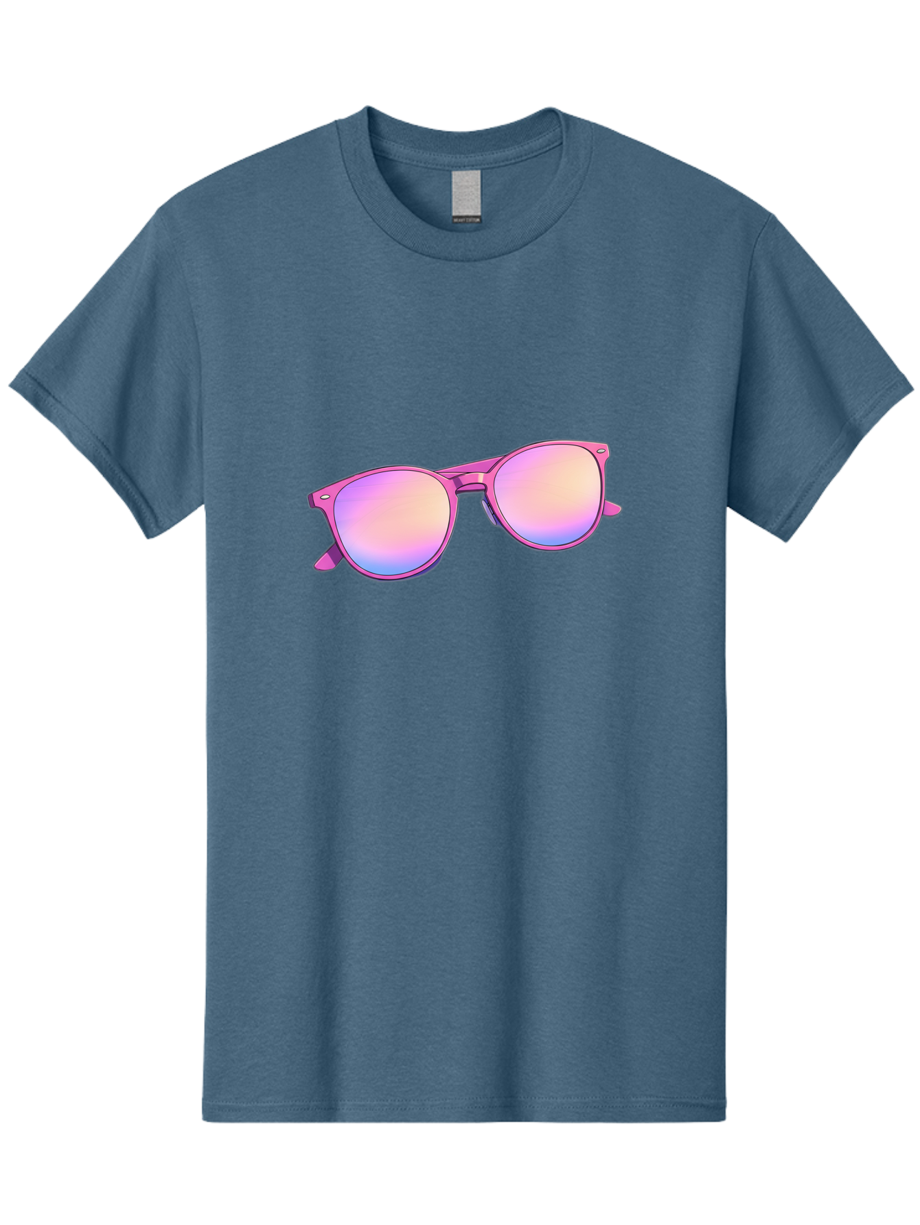 Pink-Sunglasses Men'S Graphic Tee, 100% Cotton, Comfortable Casual Summer Wear, Machine Washable, Pink Sunglasses, Pastel Shades, Rainbow Lenses, Cool Accessories, Fashion Trends, Trendy Eyewear, Stylish Shades Bac255