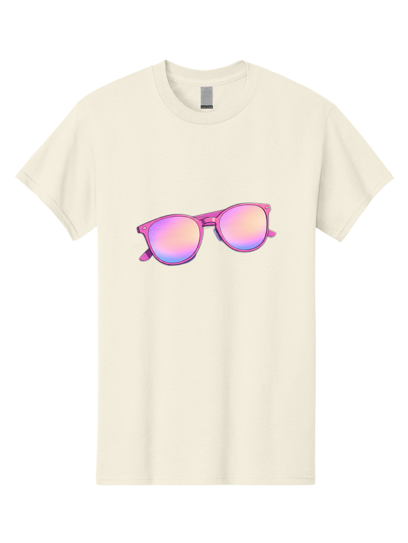 Pink-Sunglasses Men'S Graphic Tee, 100% Cotton, Comfortable Casual Summer Wear, Machine Washable, Pink Sunglasses, Pastel Shades, Rainbow Lenses, Cool Accessories, Fashion Trends, Trendy Eyewear, Stylish Shades Bac255