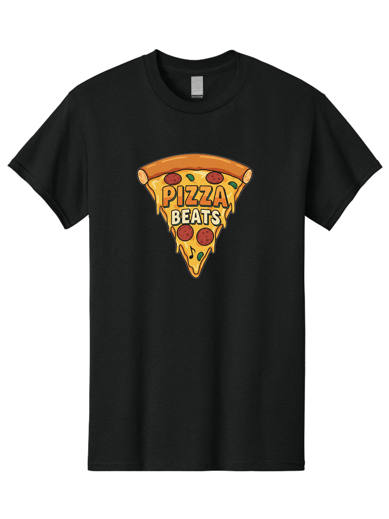 Pizza-Beats Men'S Graphic Tee, 100% Cotton, Comfortable Casual Summer Wear, Machine Washable, Pizza Slice, Pepperoni Pizza, Melted Cheese, Cartoon Food, Playful Graphics, Fun Design, Pizza Beats, Foodie Art, Tasty Treats, Delicious Pizza Bac260