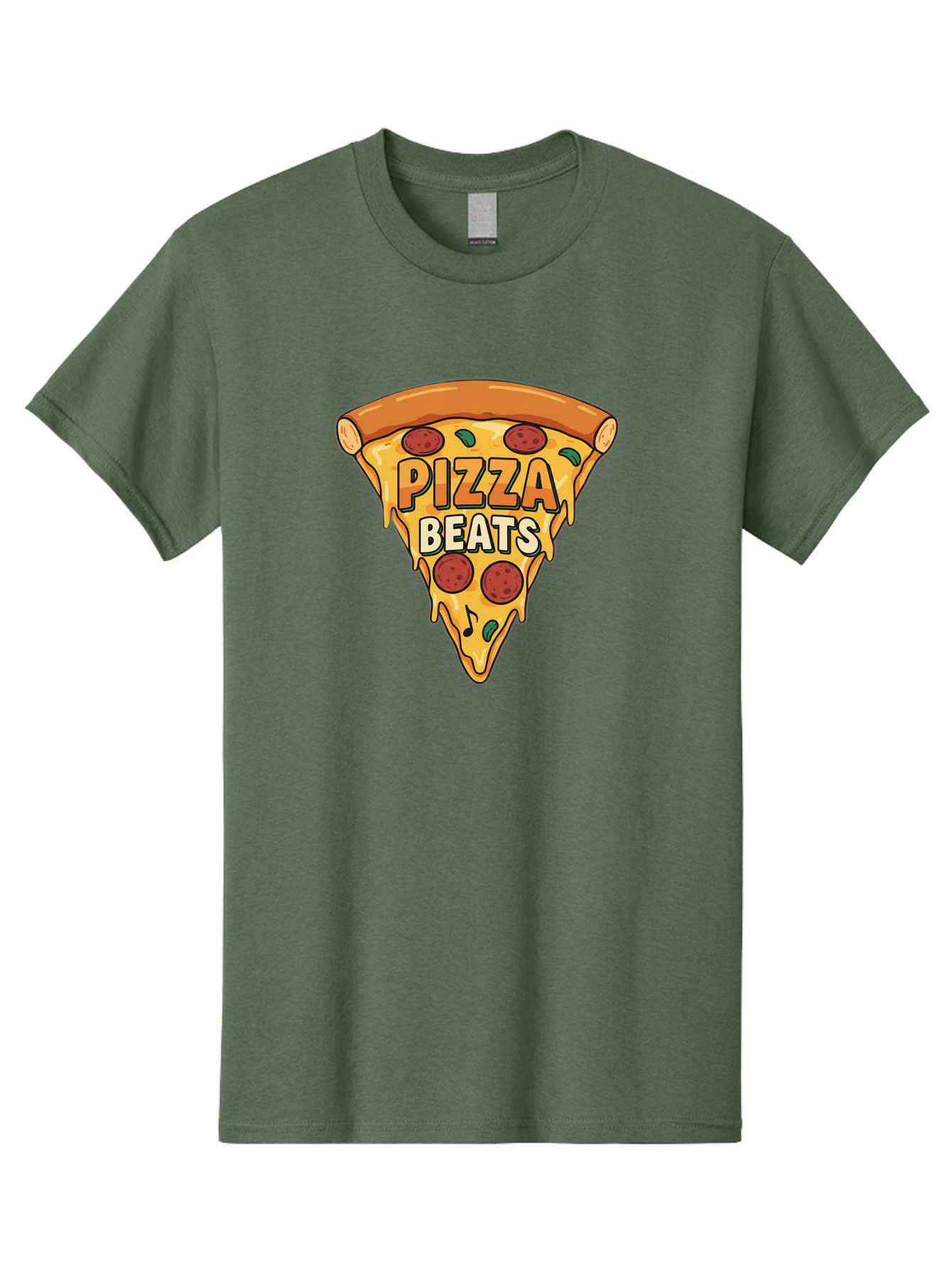 Pizza-Beats Men'S Graphic Tee, 100% Cotton, Comfortable Casual Summer Wear, Machine Washable, Pizza Slice, Pepperoni Pizza, Melted Cheese, Cartoon Food, Playful Graphics, Fun Design, Pizza Beats, Foodie Art, Tasty Treats, Delicious Pizza Bac260