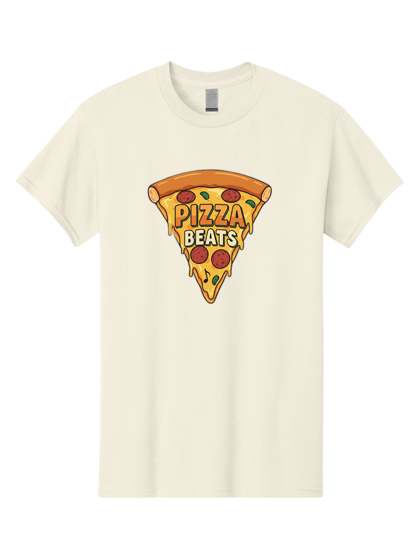 Pizza-Beats Men'S Graphic Tee, 100% Cotton, Comfortable Casual Summer Wear, Machine Washable, Pizza Slice, Pepperoni Pizza, Melted Cheese, Cartoon Food, Playful Graphics, Fun Design, Pizza Beats, Foodie Art, Tasty Treats, Delicious Pizza Bac260