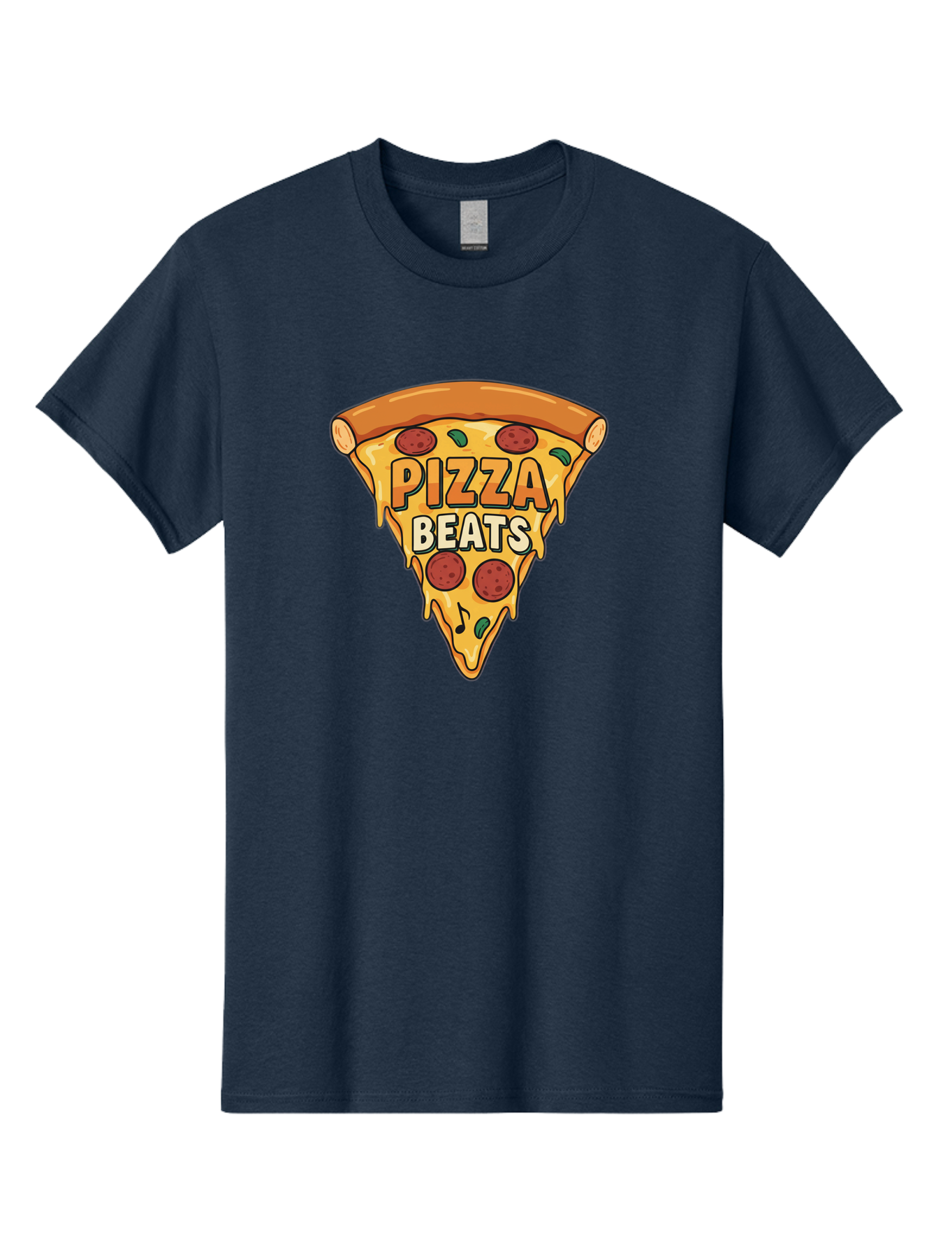 Pizza-Beats Men'S Graphic Tee, 100% Cotton, Comfortable Casual Summer Wear, Machine Washable, Pizza Slice, Pepperoni Pizza, Melted Cheese, Cartoon Food, Playful Graphics, Fun Design, Pizza Beats, Foodie Art, Tasty Treats, Delicious Pizza Bac260