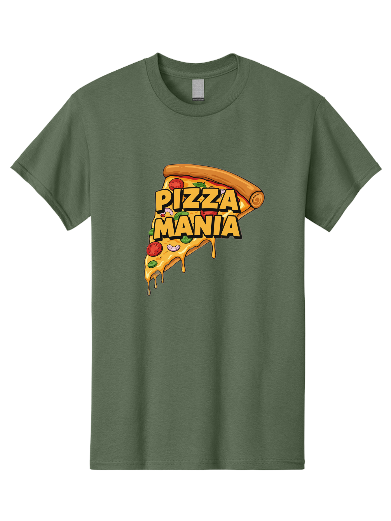Pizza-Mania Men'S Graphic Tee, 100% Cotton, Comfortable Casual Summer Wear, Machine Washable, Cheesy Pizza Slice, Pizza Toppings, Tomato Sauce, Melted Mozzarella, Pizza Mania, Foodie, Italian Cuisine, Savory Delight, Mouth-Watering Pizza Bac266