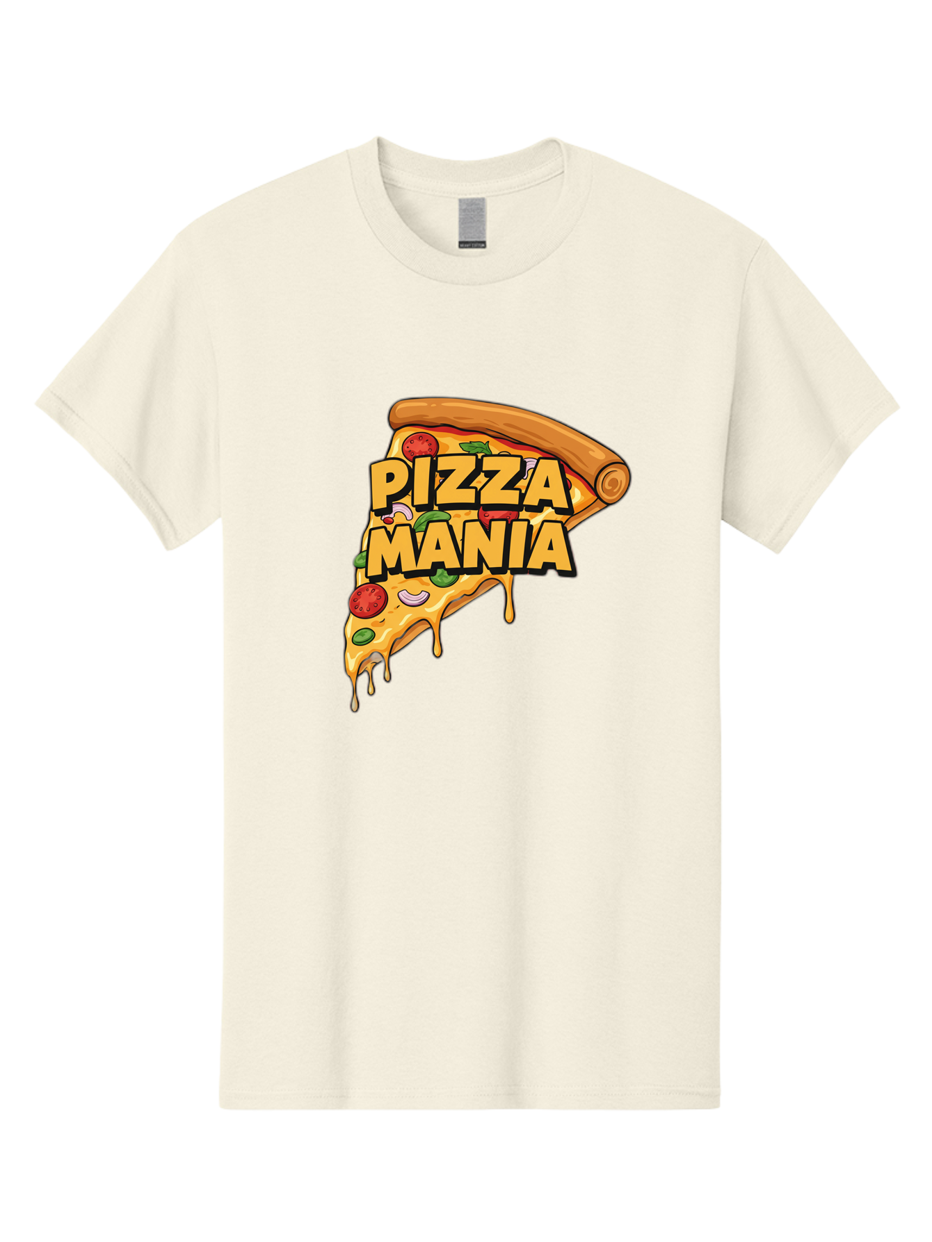 Pizza-Mania Men'S Graphic Tee, 100% Cotton, Comfortable Casual Summer Wear, Machine Washable, Cheesy Pizza Slice, Pizza Toppings, Tomato Sauce, Melted Mozzarella, Pizza Mania, Foodie, Italian Cuisine, Savory Delight, Mouth-Watering Pizza Bac266