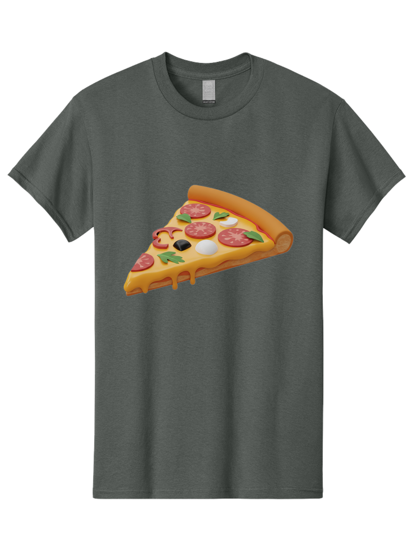 Pizza-Slice-1 Men'S Graphic Tee, 100% Cotton, Comfortable Casual Summer Wear, Machine Washable, Pizza Slice, Pepperoni Pizza, Melted Cheese, Italian Food, Cheese Pizza, Olives, Garlic, Basil Leaves, Pepperoni Slices, Gourmet Pizza Bac269