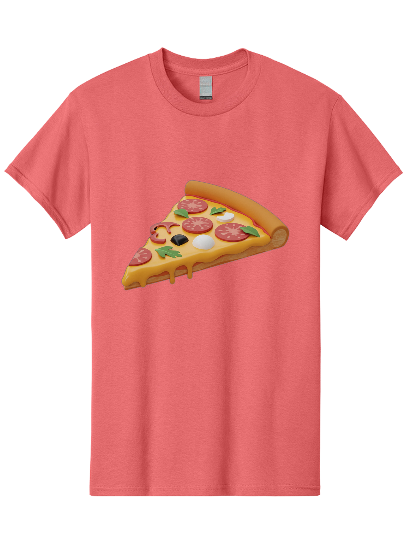 Pizza-Slice-1 Men'S Graphic Tee, 100% Cotton, Comfortable Casual Summer Wear, Machine Washable, Pizza Slice, Pepperoni Pizza, Melted Cheese, Italian Food, Cheese Pizza, Olives, Garlic, Basil Leaves, Pepperoni Slices, Gourmet Pizza Bac269
