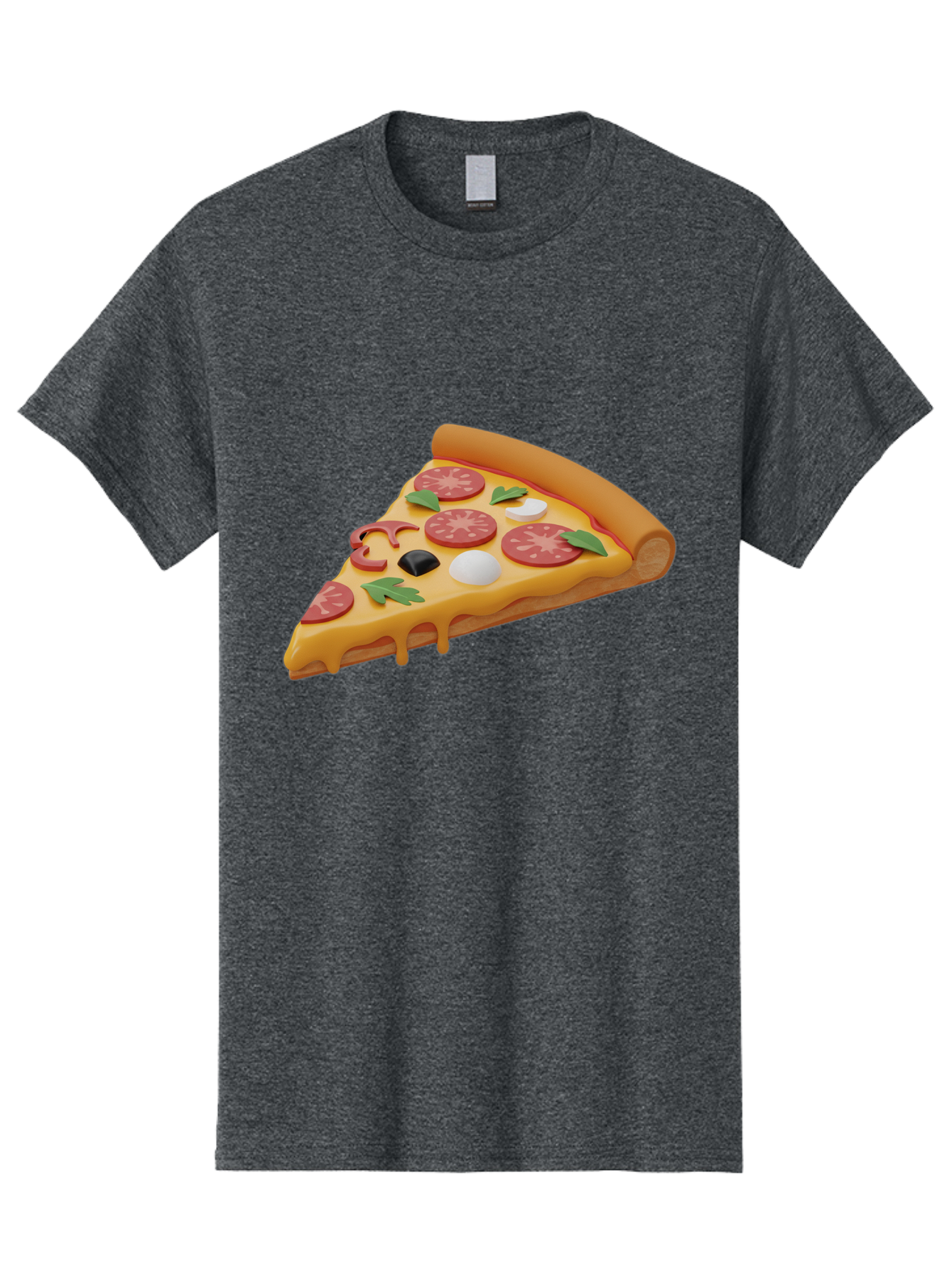 Pizza-Slice-1 Men'S Graphic Tee, 100% Cotton, Comfortable Casual Summer Wear, Machine Washable, Pizza Slice, Pepperoni Pizza, Melted Cheese, Italian Food, Cheese Pizza, Olives, Garlic, Basil Leaves, Pepperoni Slices, Gourmet Pizza Bac269