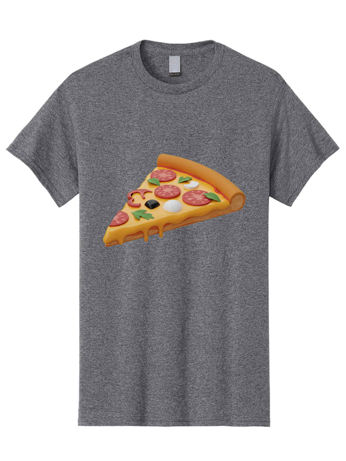 Pizza-Slice-1 Men'S Graphic Tee, 100% Cotton, Comfortable Casual Summer Wear, Machine Washable, Pizza Slice, Pepperoni Pizza, Melted Cheese, Italian Food, Cheese Pizza, Olives, Garlic, Basil Leaves, Pepperoni Slices, Gourmet Pizza Bac269
