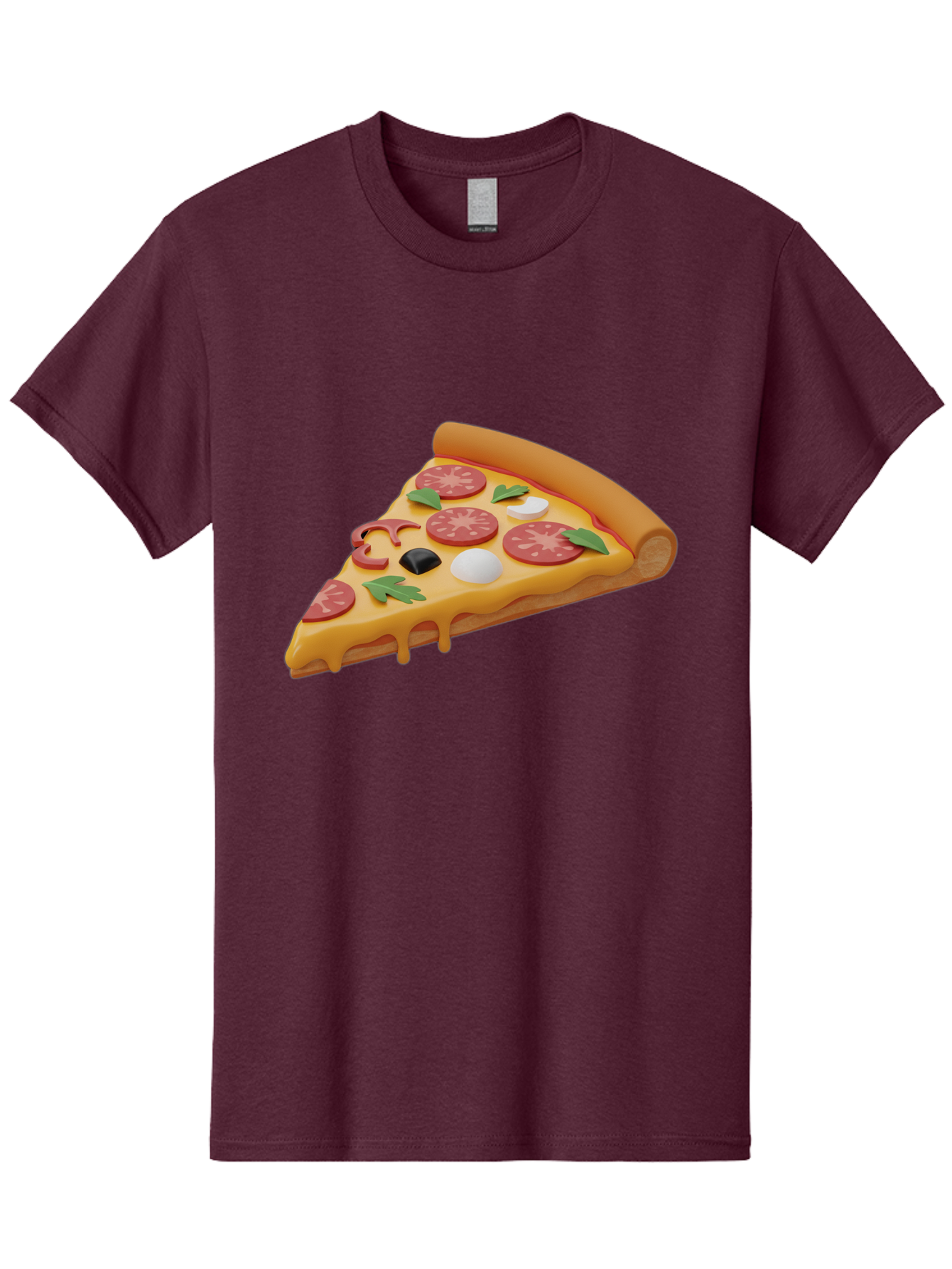 Pizza-Slice-1 Men'S Graphic Tee, 100% Cotton, Comfortable Casual Summer Wear, Machine Washable, Pizza Slice, Pepperoni Pizza, Melted Cheese, Italian Food, Cheese Pizza, Olives, Garlic, Basil Leaves, Pepperoni Slices, Gourmet Pizza Bac269