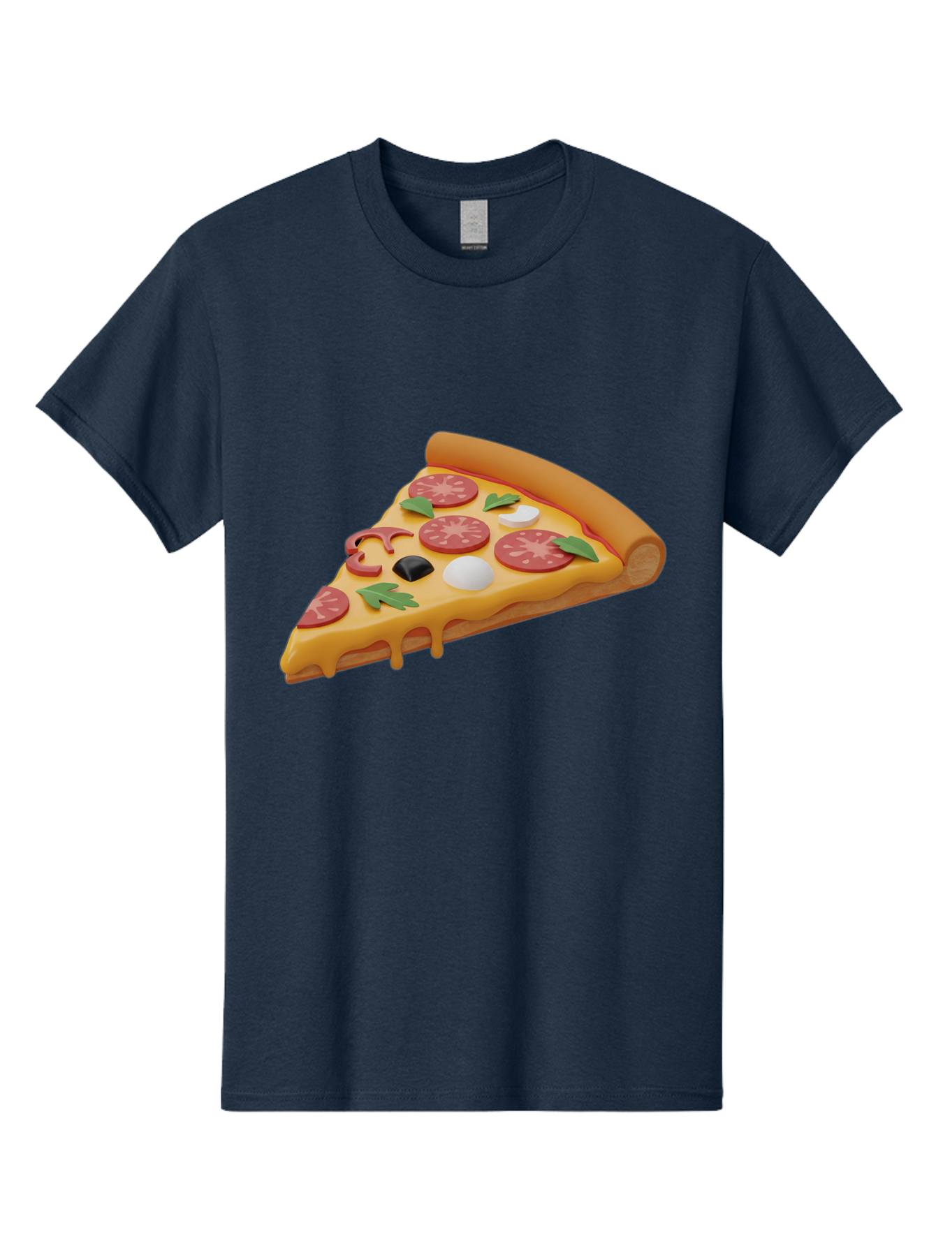 Pizza-Slice-1 Men'S Graphic Tee, 100% Cotton, Comfortable Casual Summer Wear, Machine Washable, Pizza Slice, Pepperoni Pizza, Melted Cheese, Italian Food, Cheese Pizza, Olives, Garlic, Basil Leaves, Pepperoni Slices, Gourmet Pizza Bac269