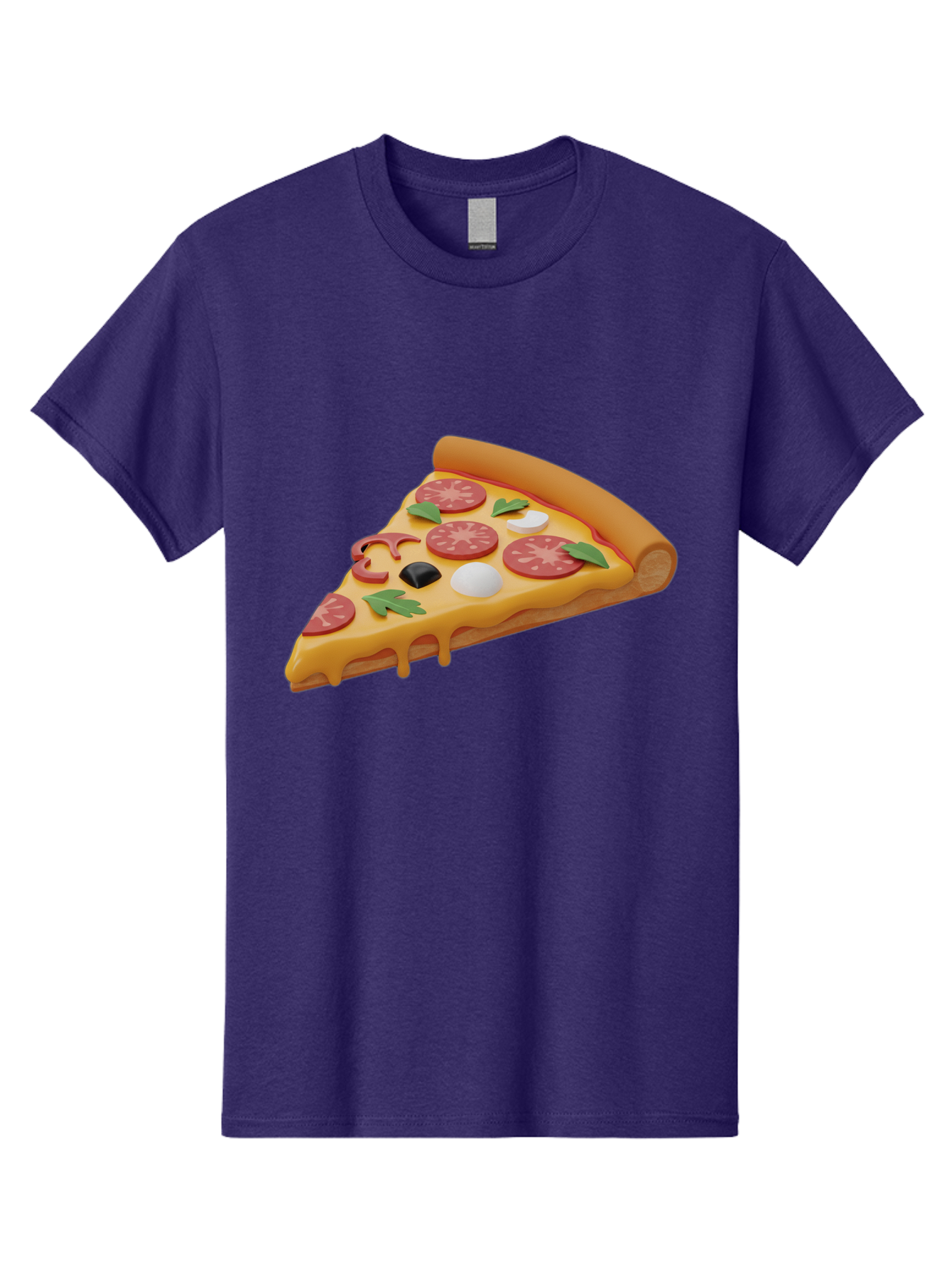 Pizza-Slice-1 Men'S Graphic Tee, 100% Cotton, Comfortable Casual Summer Wear, Machine Washable, Pizza Slice, Pepperoni Pizza, Melted Cheese, Italian Food, Cheese Pizza, Olives, Garlic, Basil Leaves, Pepperoni Slices, Gourmet Pizza Bac269