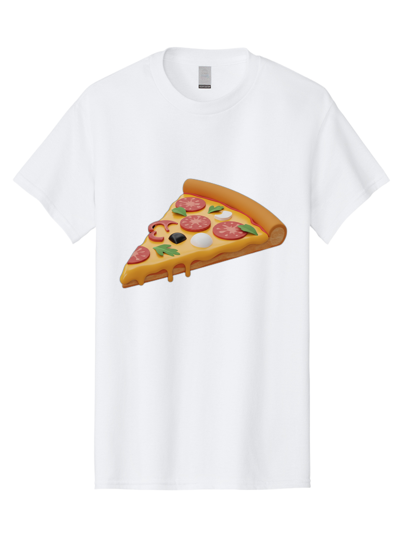 Pizza-Slice-1 Men'S Graphic Tee, 100% Cotton, Comfortable Casual Summer Wear, Machine Washable, Pizza Slice, Pepperoni Pizza, Melted Cheese, Italian Food, Cheese Pizza, Olives, Garlic, Basil Leaves, Pepperoni Slices, Gourmet Pizza Bac269