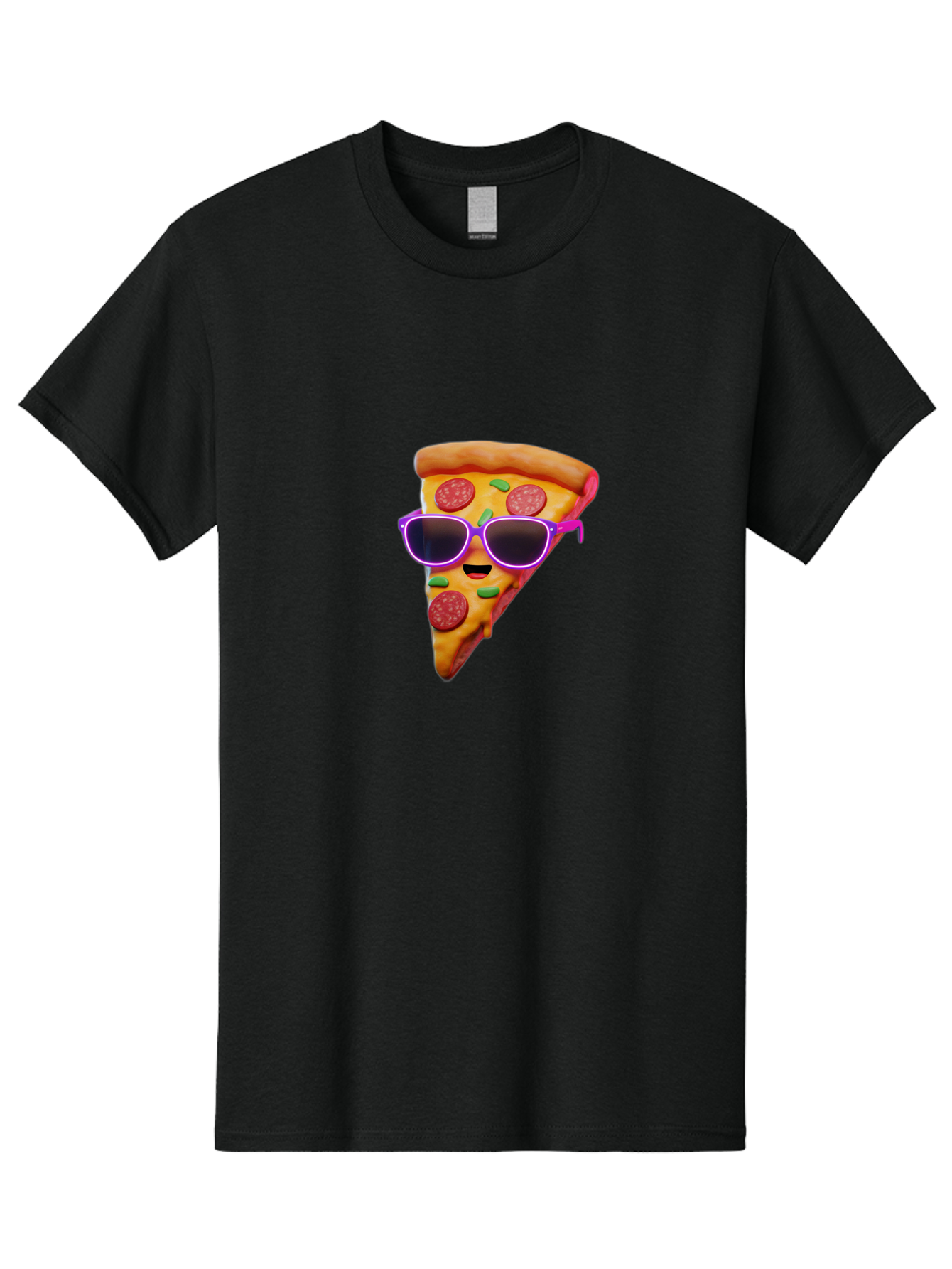 Pizza-Slice-15 Men'S Graphic Tee, 100% Cotton, Comfortable Casual Summer Wear, Machine Washable, Pizza Slice With Sunglasses, Pepperoni Pizza, Cool Food, Cartoon Style, Funny Food, Trendy Graphics, Playful Illustration, Foodie Humor Bac275