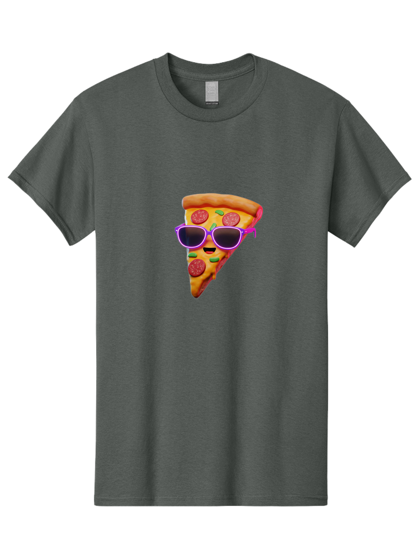 Pizza-Slice-15 Men'S Graphic Tee, 100% Cotton, Comfortable Casual Summer Wear, Machine Washable, Pizza Slice With Sunglasses, Pepperoni Pizza, Cool Food, Cartoon Style, Funny Food, Trendy Graphics, Playful Illustration, Foodie Humor Bac275