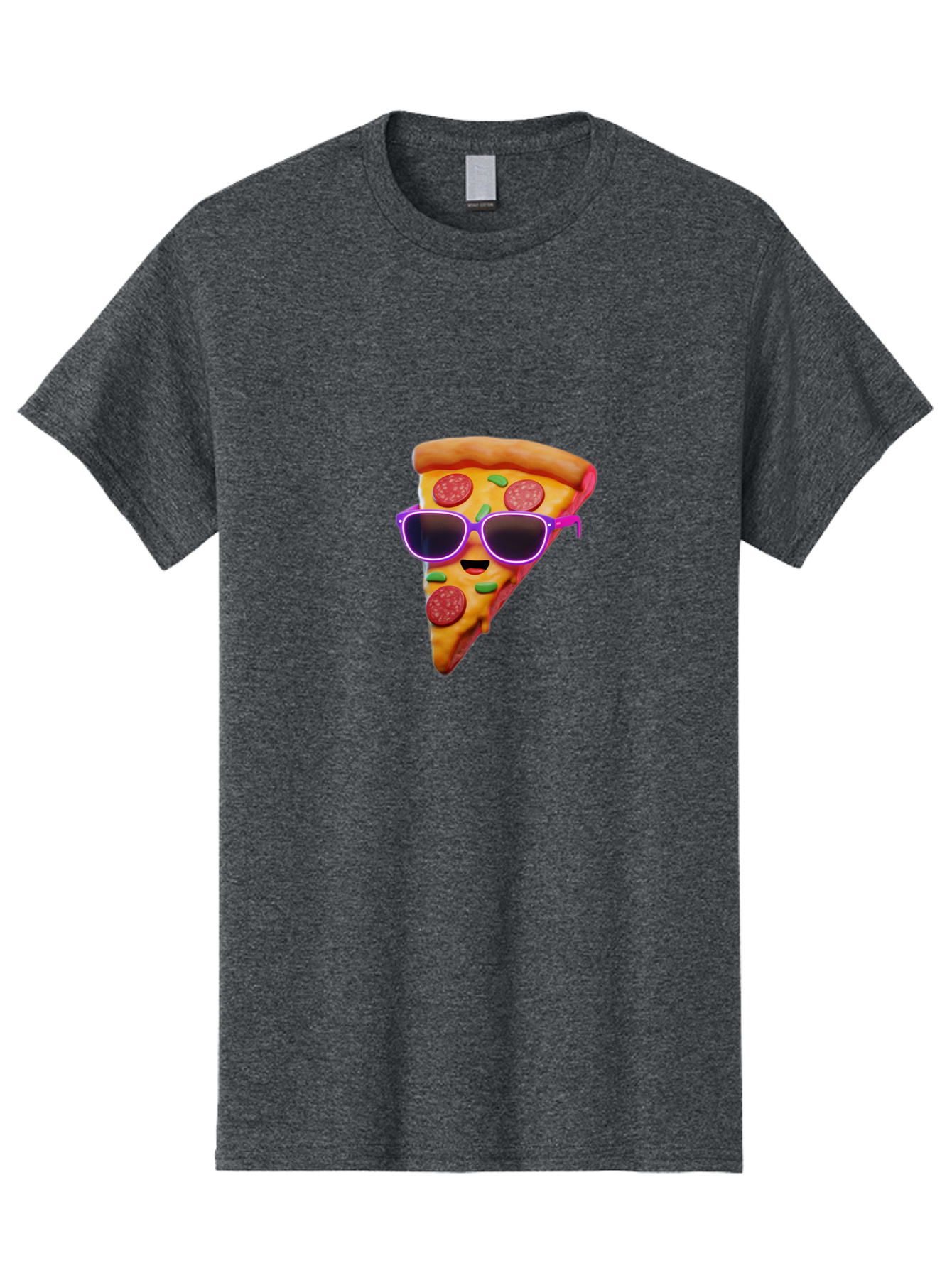 Pizza-Slice-15 Men'S Graphic Tee, 100% Cotton, Comfortable Casual Summer Wear, Machine Washable, Pizza Slice With Sunglasses, Pepperoni Pizza, Cool Food, Cartoon Style, Funny Food, Trendy Graphics, Playful Illustration, Foodie Humor Bac275