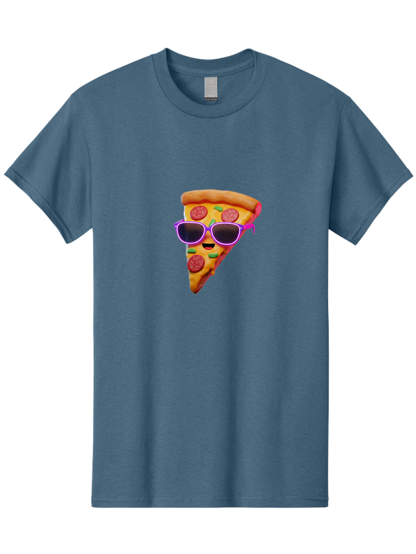 Pizza-Slice-15 Men'S Graphic Tee, 100% Cotton, Comfortable Casual Summer Wear, Machine Washable, Pizza Slice With Sunglasses, Pepperoni Pizza, Cool Food, Cartoon Style, Funny Food, Trendy Graphics, Playful Illustration, Foodie Humor Bac275