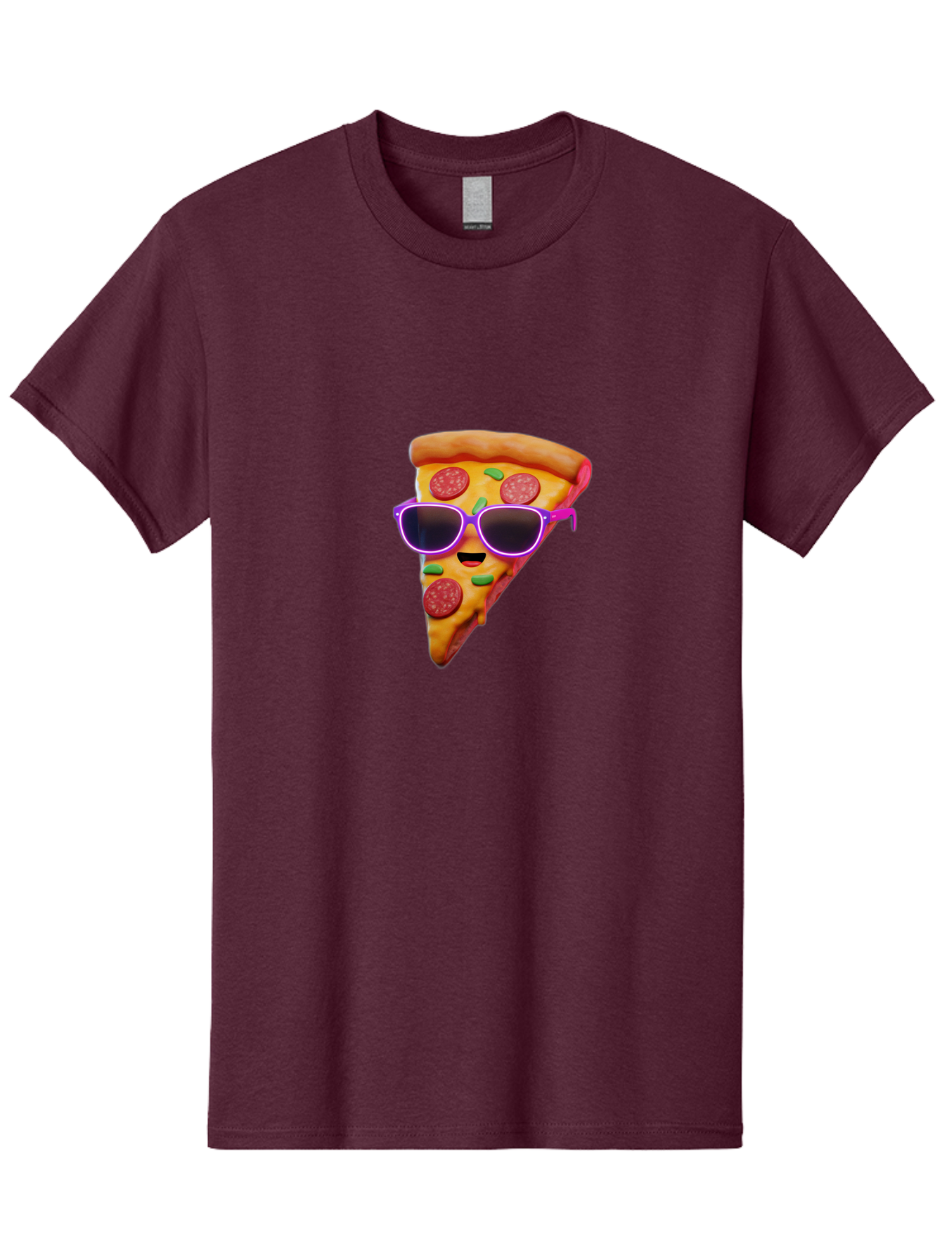 Pizza-Slice-15 Men'S Graphic Tee, 100% Cotton, Comfortable Casual Summer Wear, Machine Washable, Pizza Slice With Sunglasses, Pepperoni Pizza, Cool Food, Cartoon Style, Funny Food, Trendy Graphics, Playful Illustration, Foodie Humor Bac275