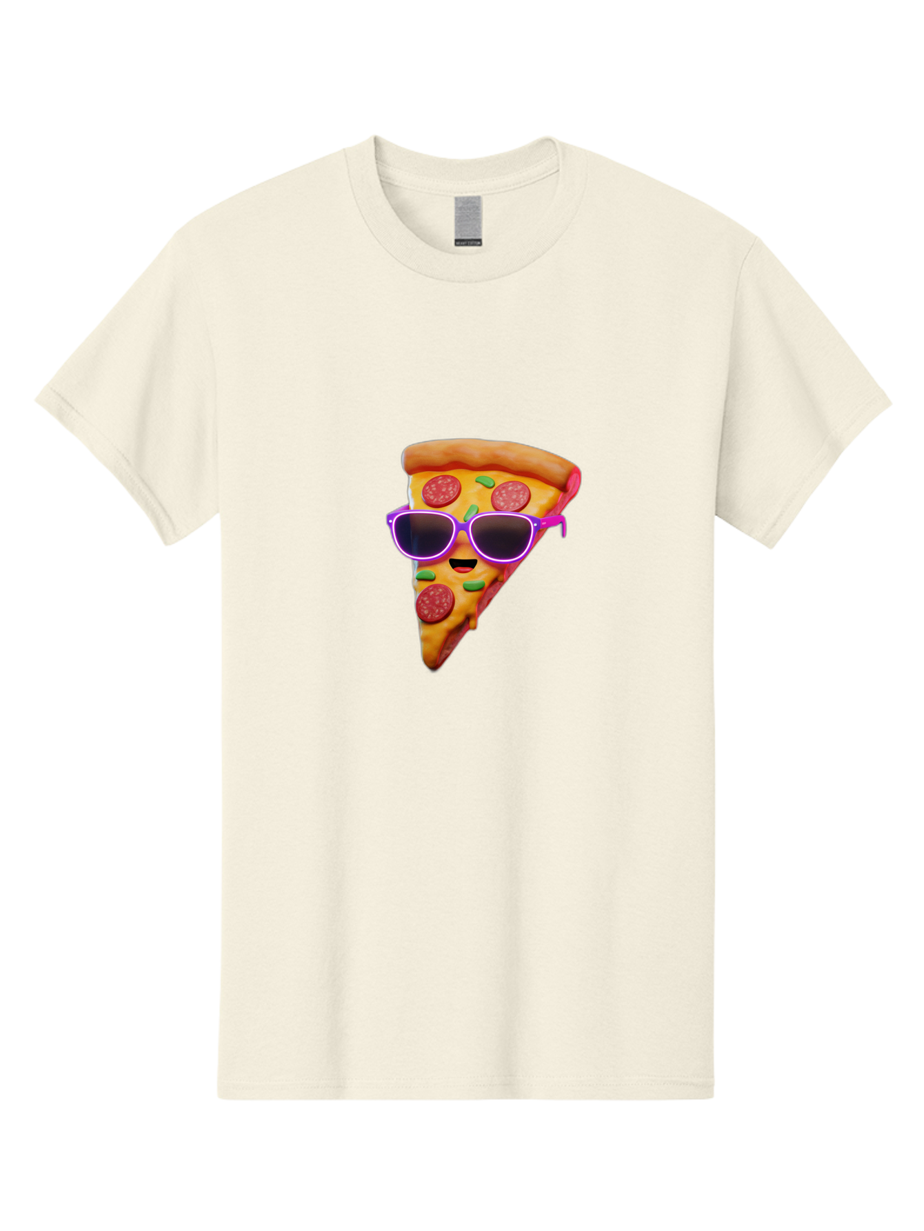 Pizza-Slice-15 Men'S Graphic Tee, 100% Cotton, Comfortable Casual Summer Wear, Machine Washable, Pizza Slice With Sunglasses, Pepperoni Pizza, Cool Food, Cartoon Style, Funny Food, Trendy Graphics, Playful Illustration, Foodie Humor Bac275