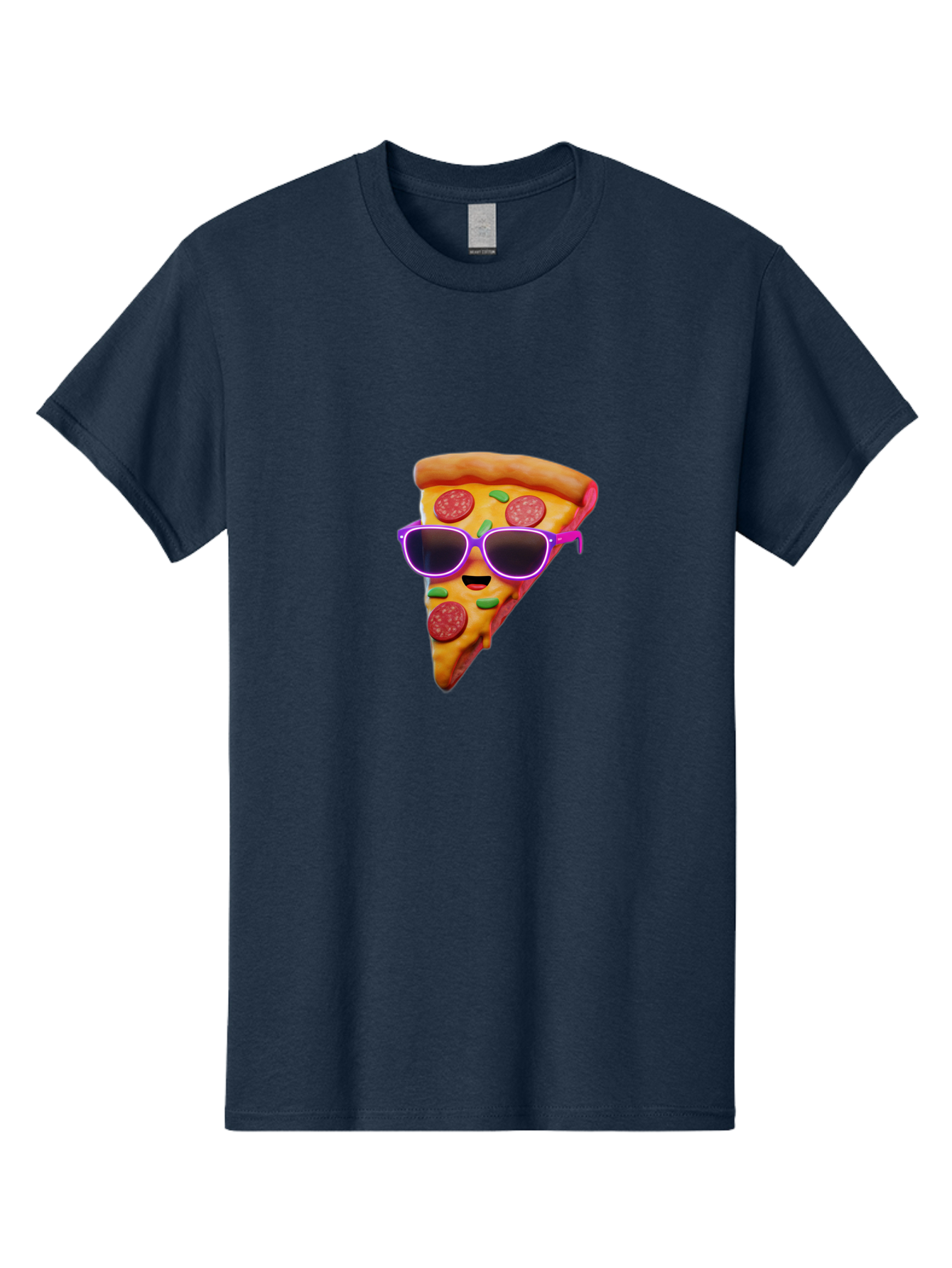 Pizza-Slice-15 Men'S Graphic Tee, 100% Cotton, Comfortable Casual Summer Wear, Machine Washable, Pizza Slice With Sunglasses, Pepperoni Pizza, Cool Food, Cartoon Style, Funny Food, Trendy Graphics, Playful Illustration, Foodie Humor Bac275