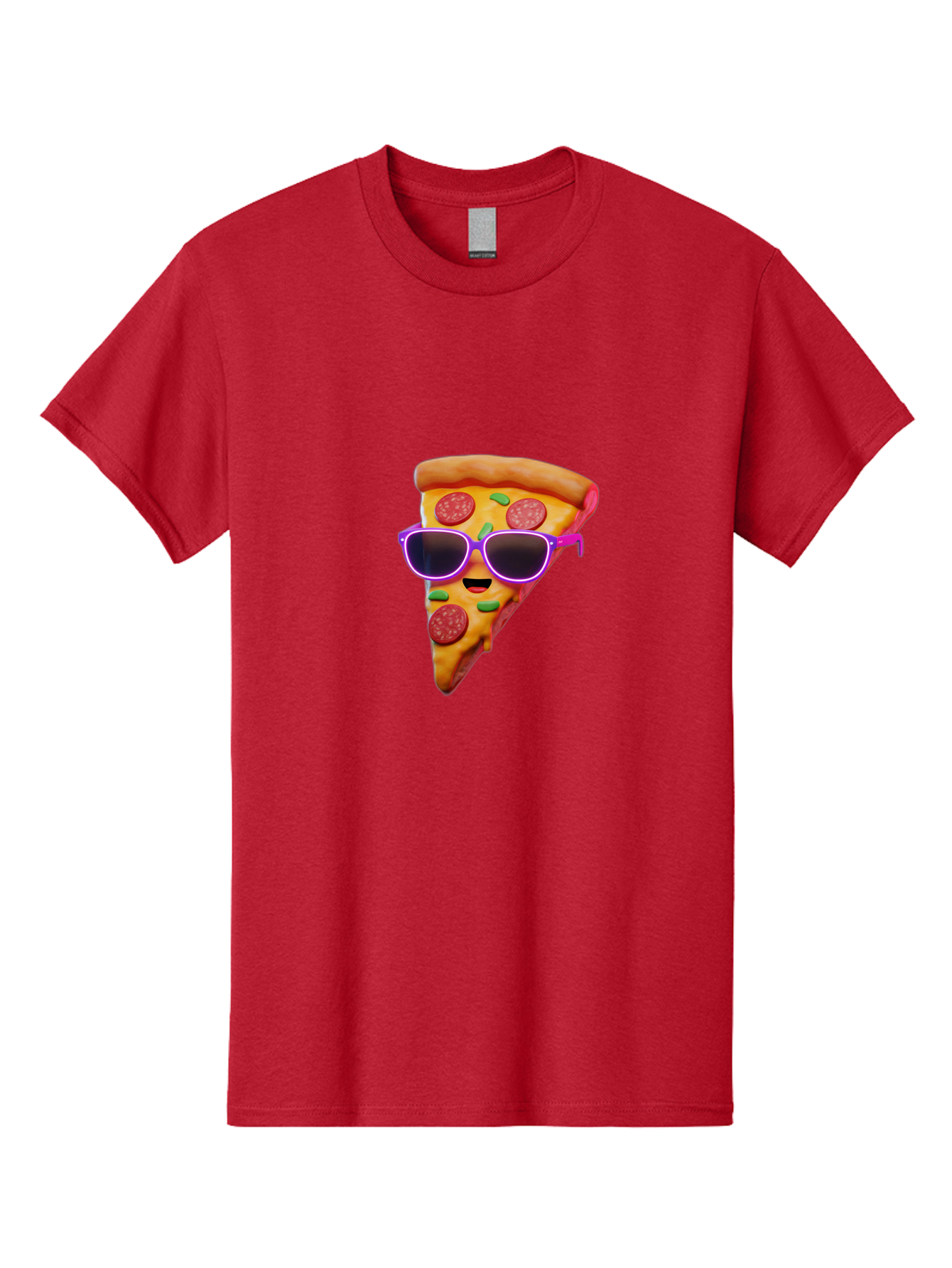 Pizza-Slice-15 Men'S Graphic Tee, 100% Cotton, Comfortable Casual Summer Wear, Machine Washable, Pizza Slice With Sunglasses, Pepperoni Pizza, Cool Food, Cartoon Style, Funny Food, Trendy Graphics, Playful Illustration, Foodie Humor Bac275