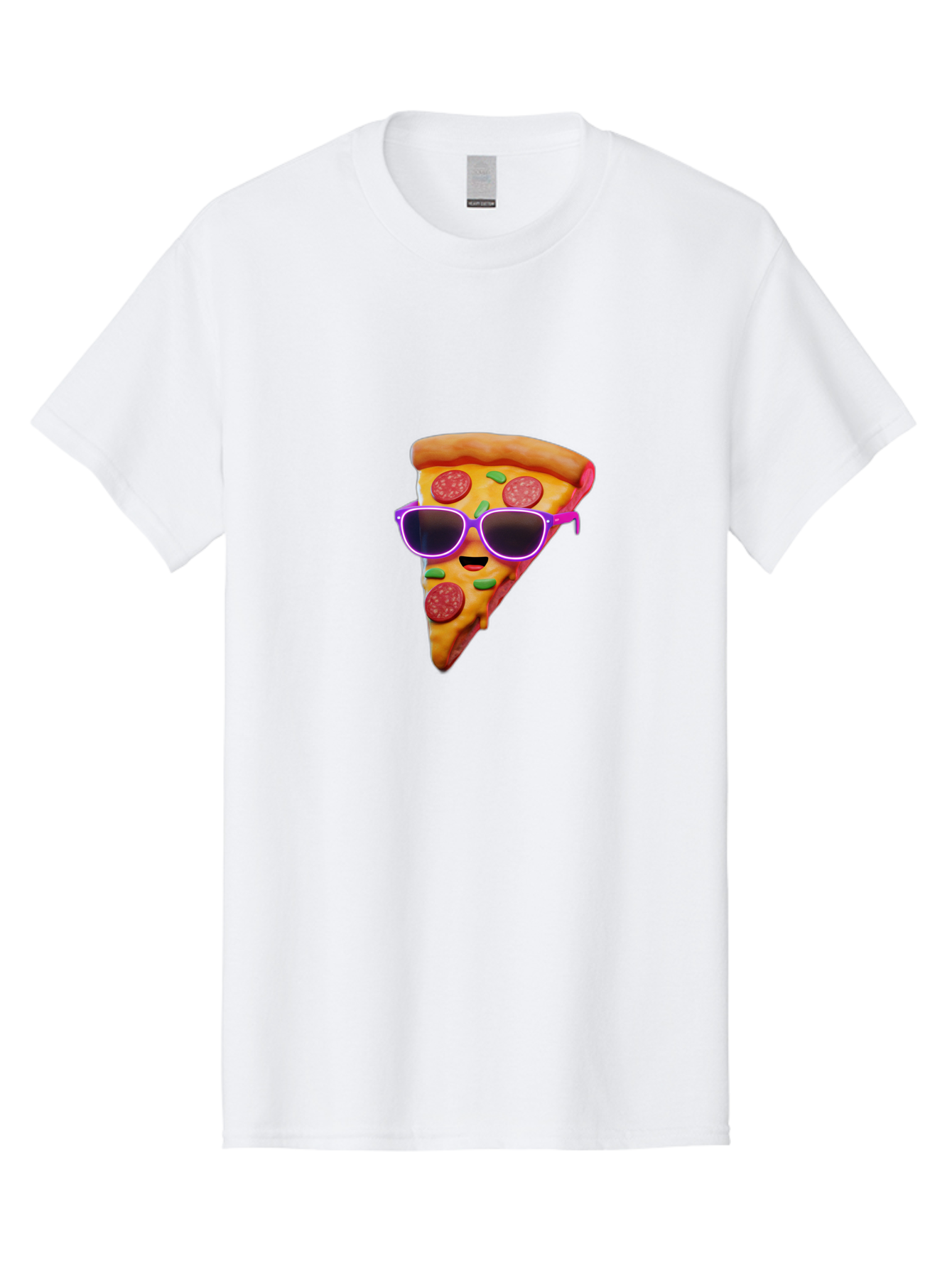 Pizza-Slice-15 Men'S Graphic Tee, 100% Cotton, Comfortable Casual Summer Wear, Machine Washable, Pizza Slice With Sunglasses, Pepperoni Pizza, Cool Food, Cartoon Style, Funny Food, Trendy Graphics, Playful Illustration, Foodie Humor Bac275