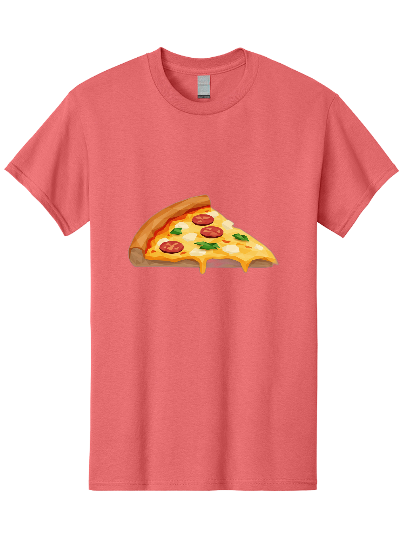 Pizza-Slice-16 Men'S Graphic Tee, 100% Cotton, Comfortable Casual Summer Wear, Machine Washable, Cheesy Pizza Slice, Melted Mozzarella Cheese, Pepperoni Toppings, Fresh Basil Leaves, Gooey Cheese Strings, Italian Cuisine, Savory Delight, Bac276