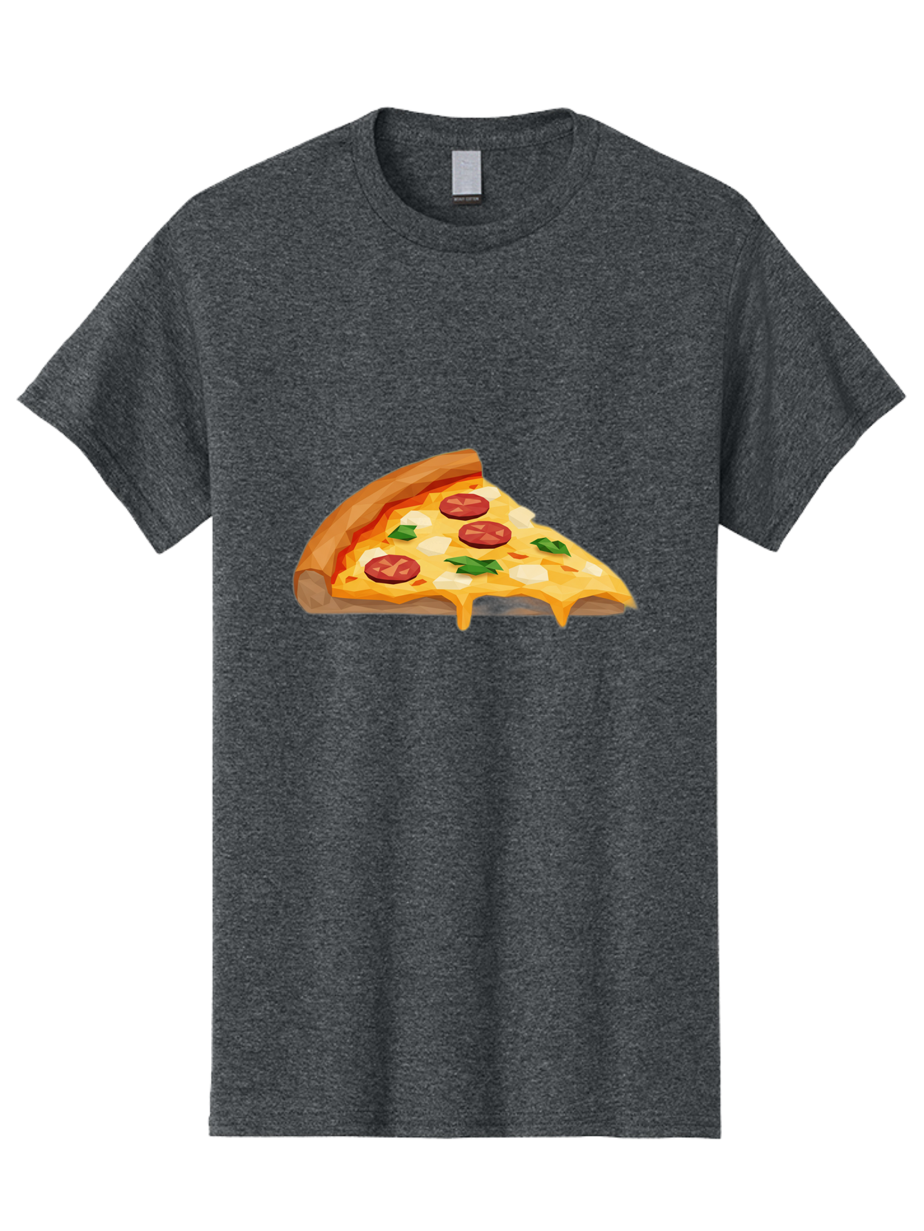 Pizza-Slice-16 Men'S Graphic Tee, 100% Cotton, Comfortable Casual Summer Wear, Machine Washable, Cheesy Pizza Slice, Melted Mozzarella Cheese, Pepperoni Toppings, Fresh Basil Leaves, Gooey Cheese Strings, Italian Cuisine, Savory Delight, Bac276