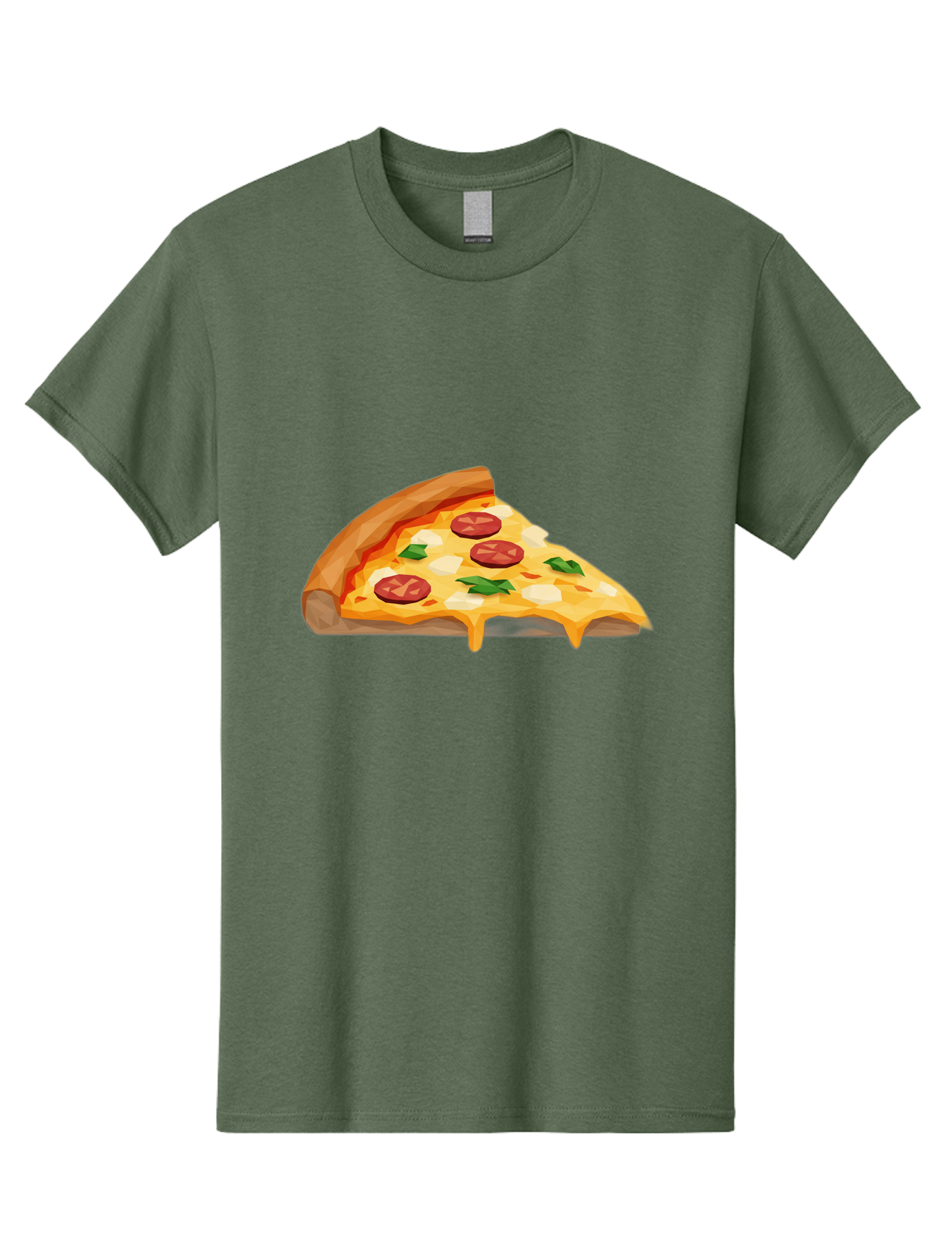 Pizza-Slice-16 Men'S Graphic Tee, 100% Cotton, Comfortable Casual Summer Wear, Machine Washable, Cheesy Pizza Slice, Melted Mozzarella Cheese, Pepperoni Toppings, Fresh Basil Leaves, Gooey Cheese Strings, Italian Cuisine, Savory Delight, Bac276