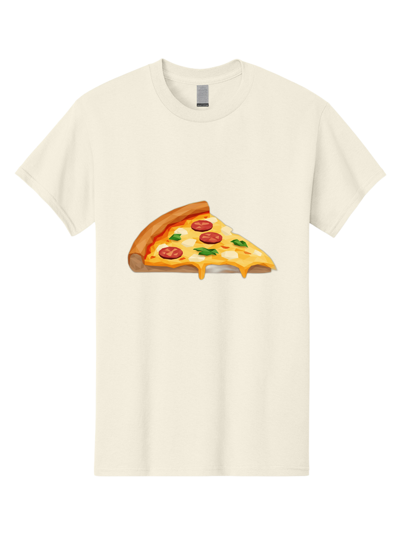 Pizza-Slice-16 Men'S Graphic Tee, 100% Cotton, Comfortable Casual Summer Wear, Machine Washable, Cheesy Pizza Slice, Melted Mozzarella Cheese, Pepperoni Toppings, Fresh Basil Leaves, Gooey Cheese Strings, Italian Cuisine, Savory Delight, Bac276
