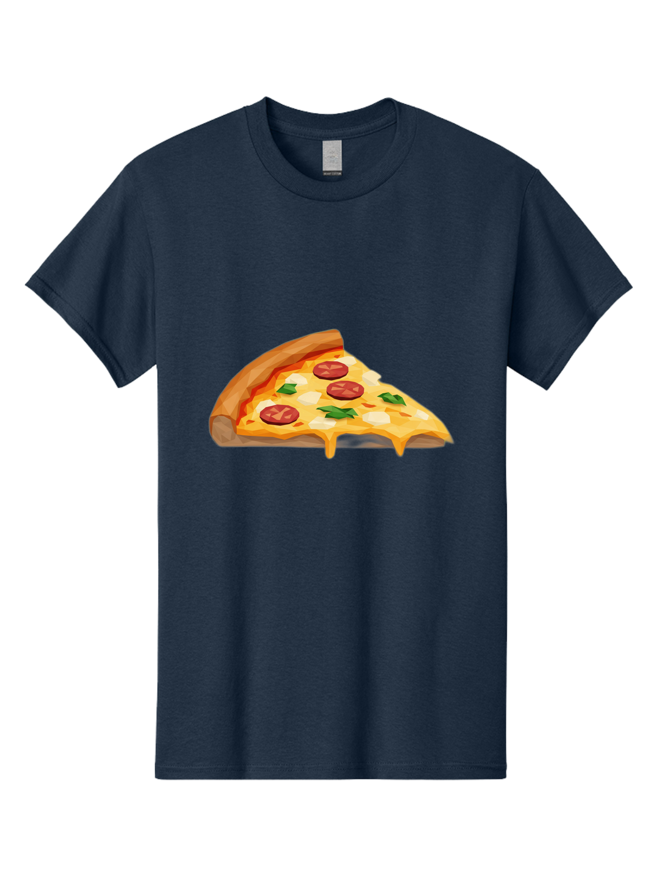 Pizza-Slice-16 Men'S Graphic Tee, 100% Cotton, Comfortable Casual Summer Wear, Machine Washable, Cheesy Pizza Slice, Melted Mozzarella Cheese, Pepperoni Toppings, Fresh Basil Leaves, Gooey Cheese Strings, Italian Cuisine, Savory Delight, Bac276