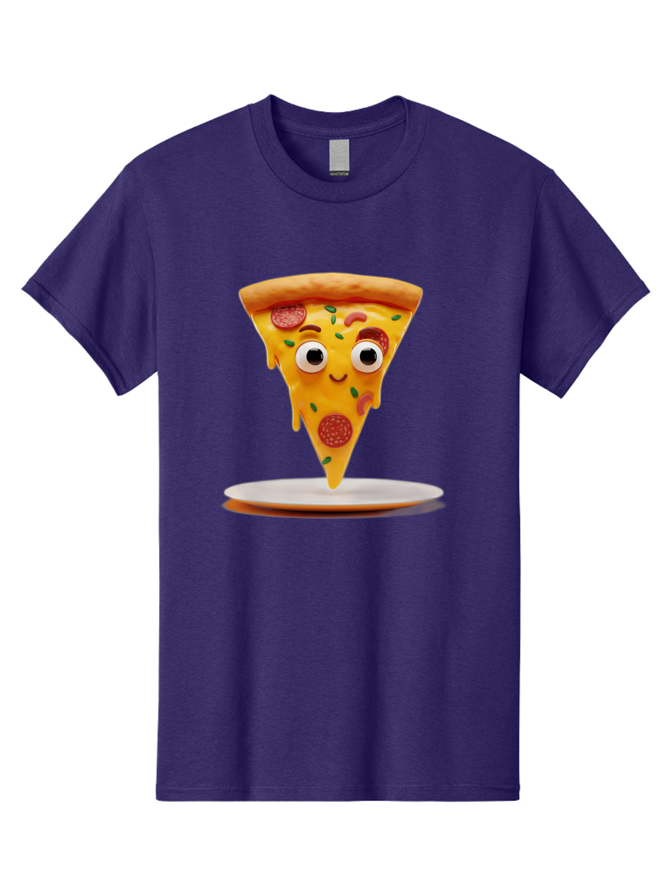 Pizza-Slice-17 Men'S Graphic Tee, 100% Cotton, Comfortable Casual Summer Wear, Machine Washable, Cartoon Pizza Slice, Melting Cheese, Pepperoni Toppings, Funny Eyes, Cute Smile, Italian Food, Delicious Meal, Foodie Humor, Comedic Relief, Bac277